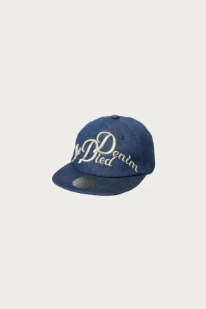11.5oz Denim Baseball Cap (The Denim Died Embroidery) LOW - Indigo