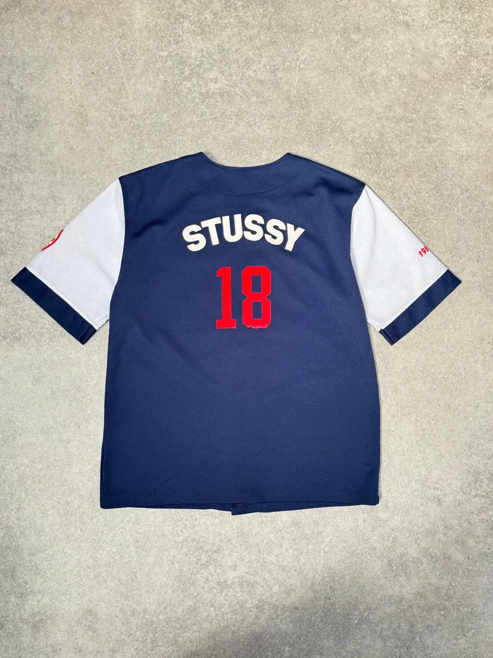1998 Stussy LA Dodgers Logo Two-Tone Baseball Jersey