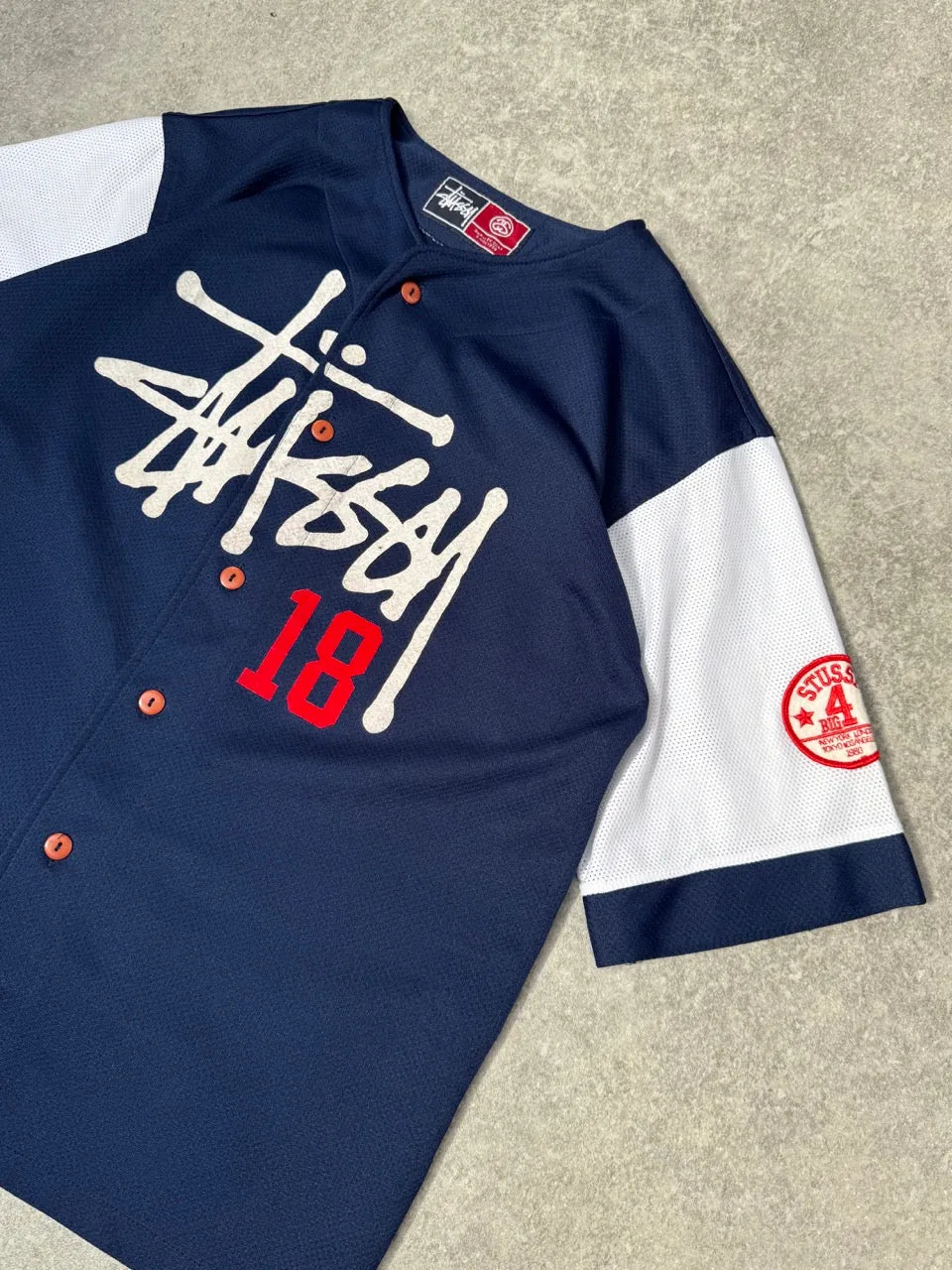 1998 Stussy LA Dodgers Logo Two-Tone Baseball Jersey