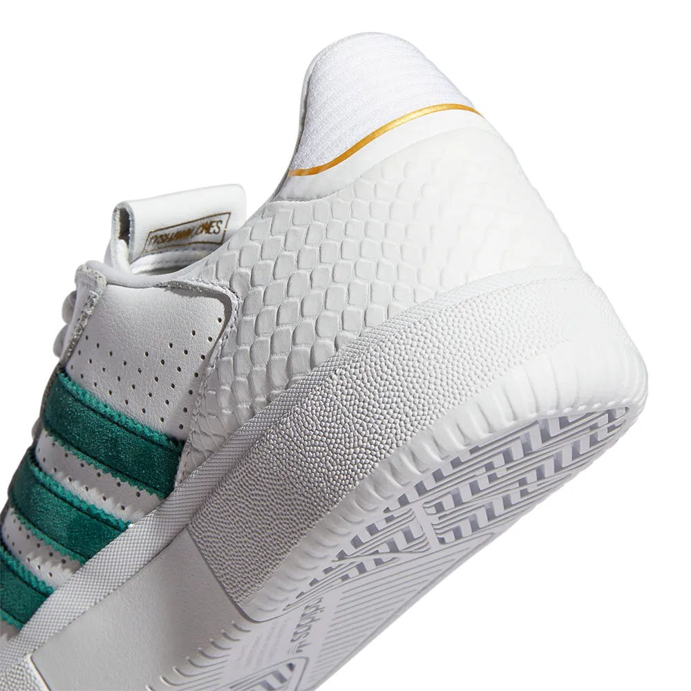adidas SKATEBOARDING TYSHAWN LOW SHOES // CLOUD WHITE/COLLEGIATE GREEN/GOLD METALLIC