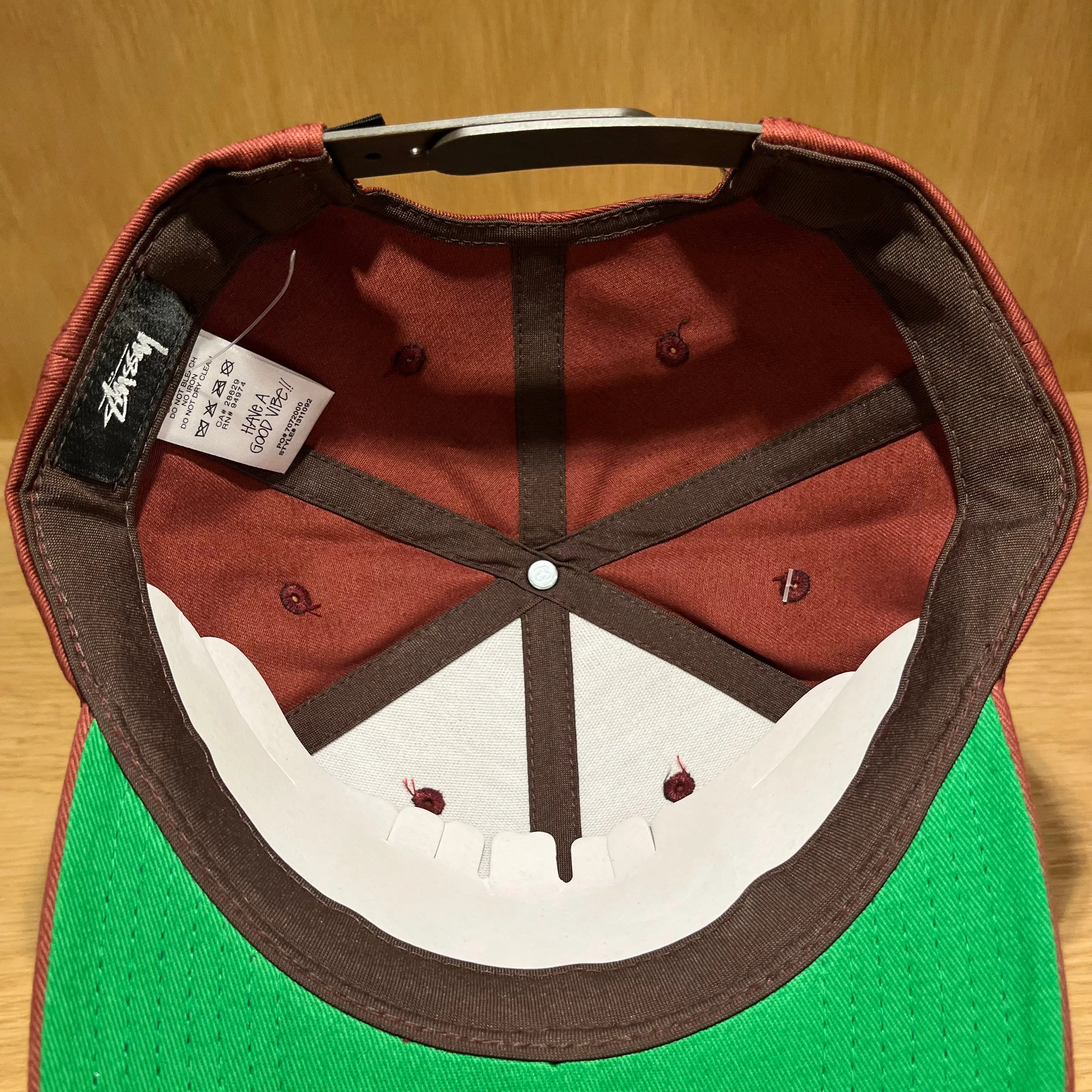 AI Stussy Swirl Burgundy Snapback