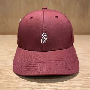 AI Stussy Swirl Burgundy Snapback