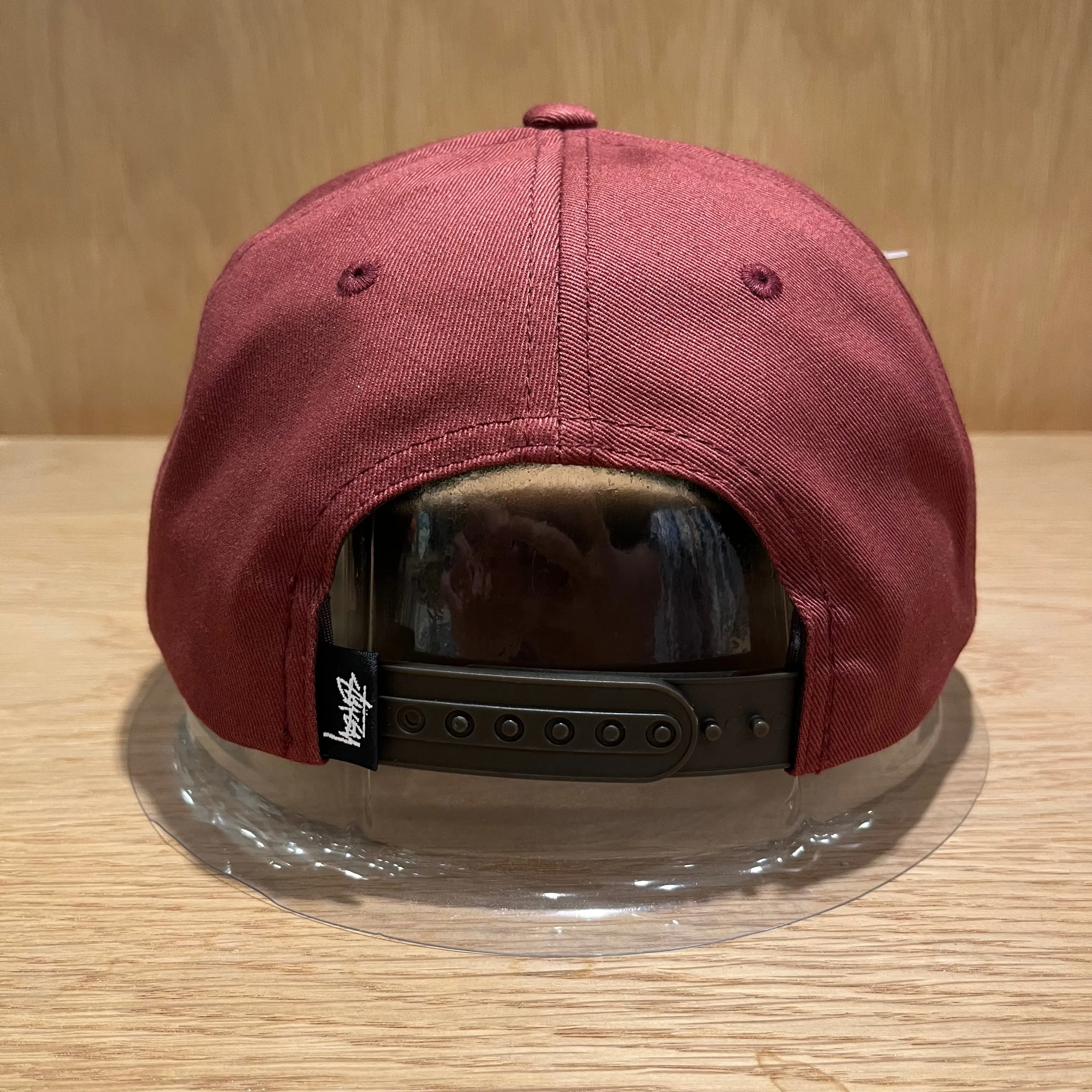 AI Stussy Swirl Burgundy Snapback