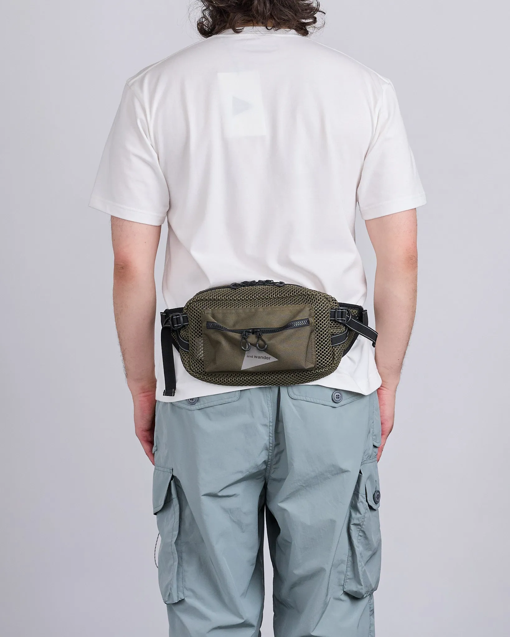 and wander 3D Mesh Waist Bag Khaki