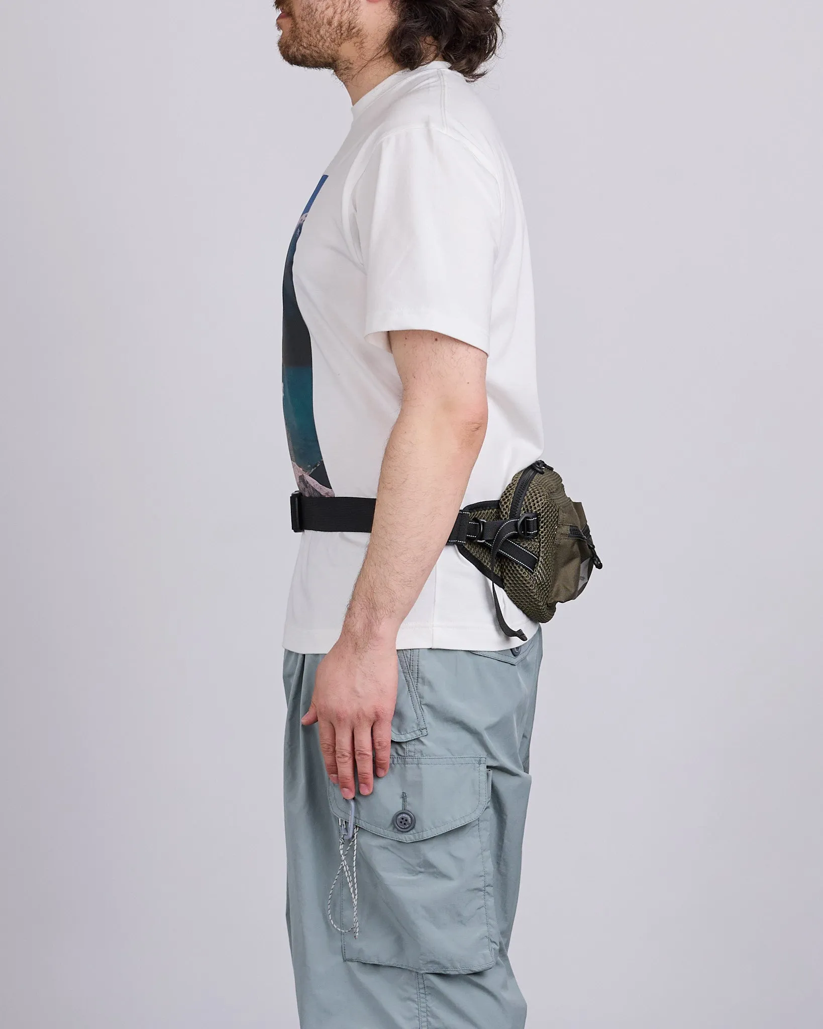 and wander 3D Mesh Waist Bag Khaki