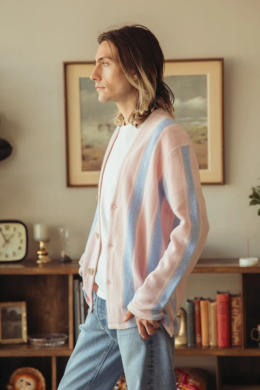 Baja Everywear Cardigan - Powder Pink Combo
