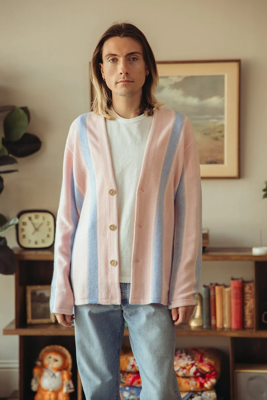 Baja Everywear Cardigan - Powder Pink Combo