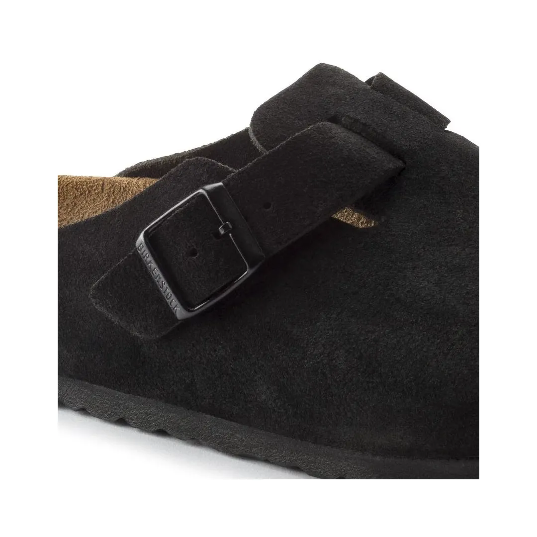 BOSTON SOFT FOOTBED SUEDE LEATHER - BLACK (NARROW FIT)