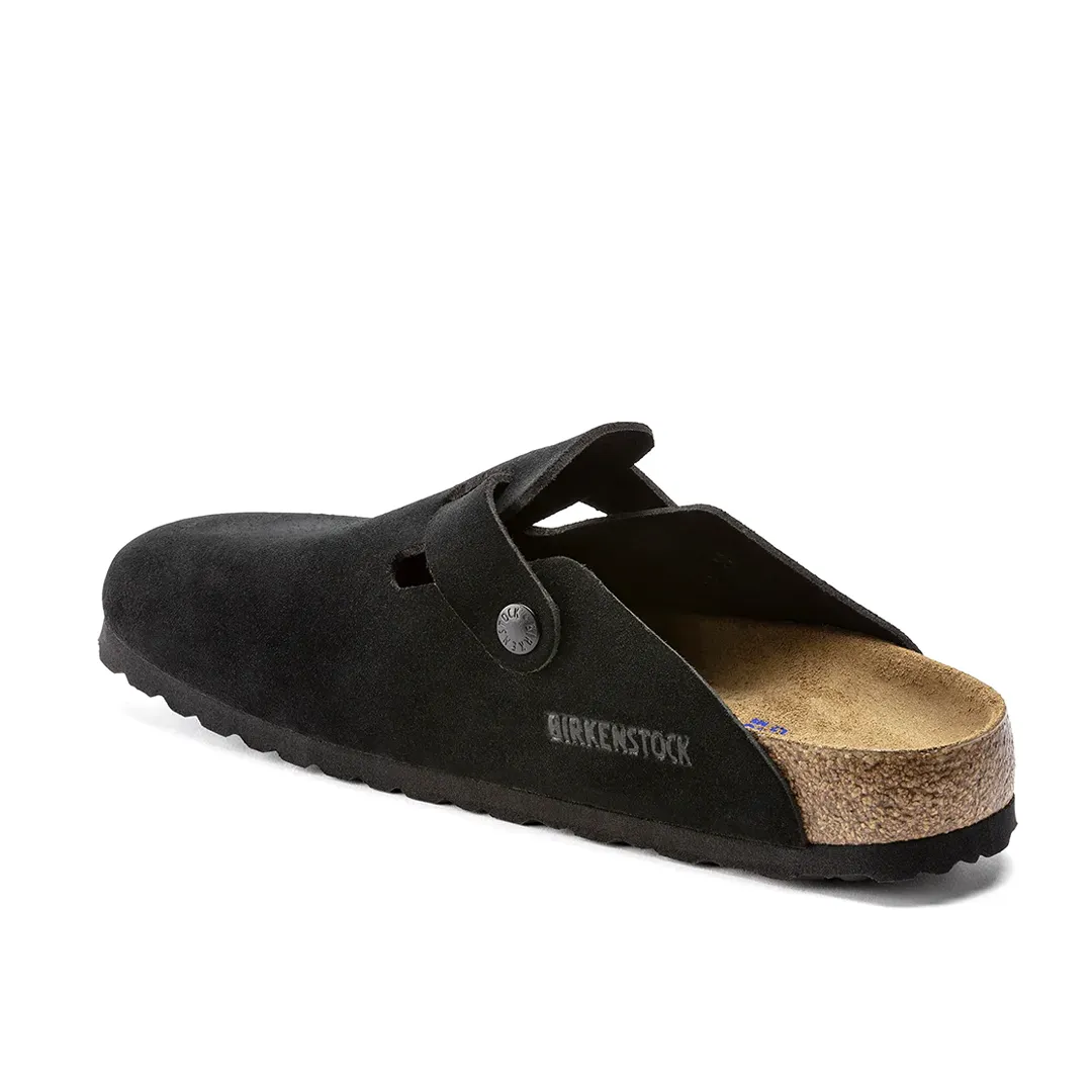 BOSTON SOFT FOOTBED SUEDE LEATHER -BLACK
