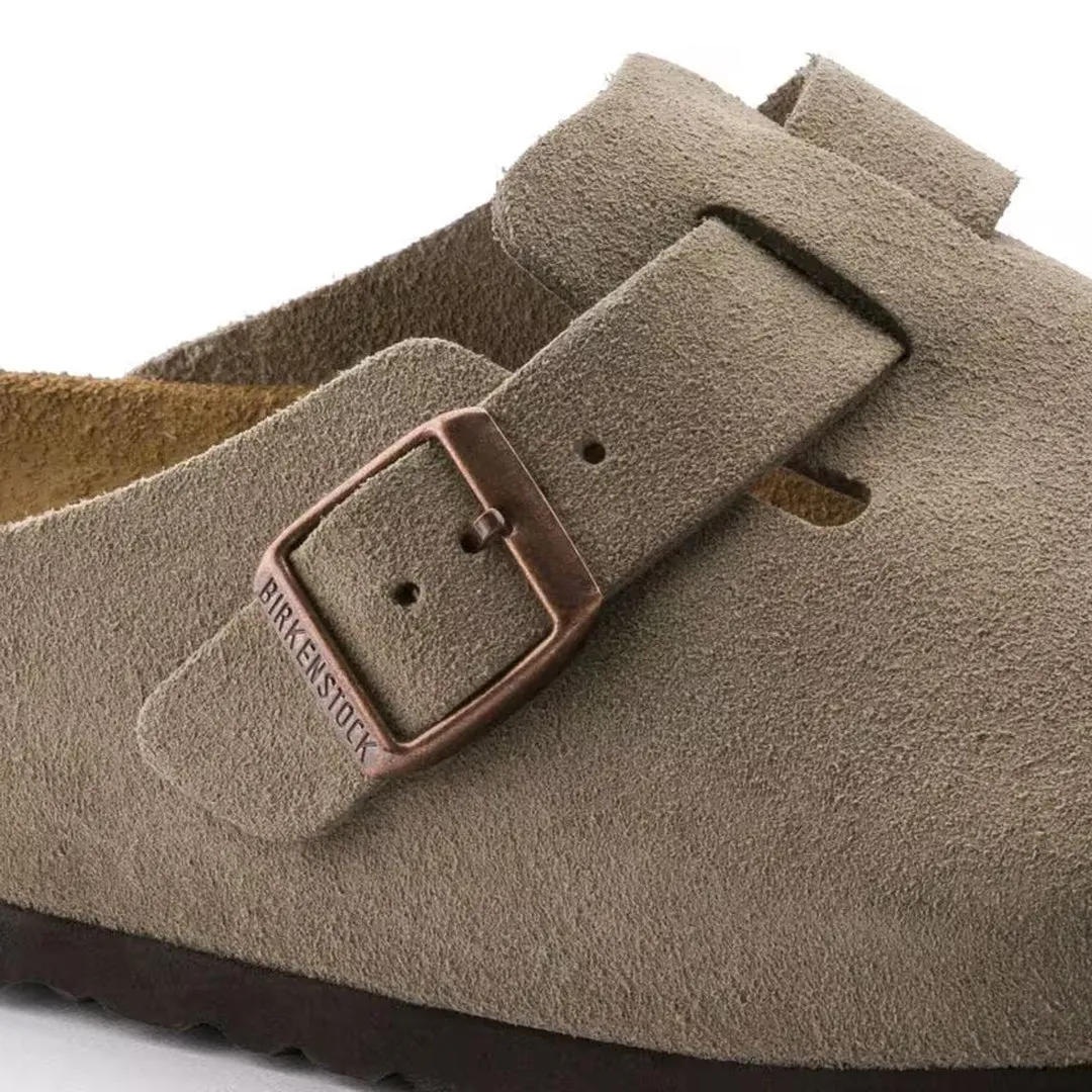 BOSTON SOFT FOOTBED SUEDE LEATHER - TAUPE (NARROW FIT)