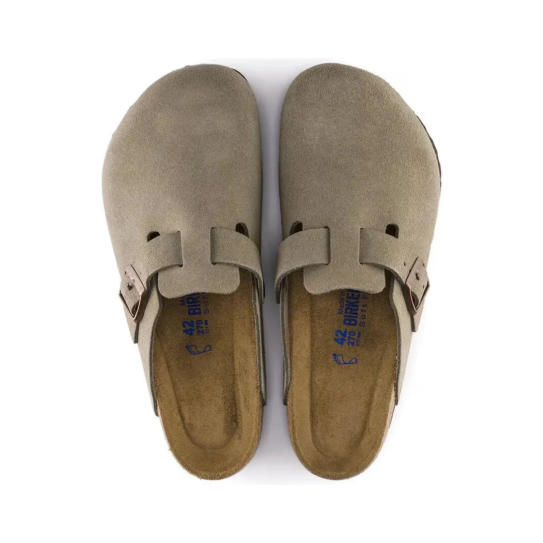 BOSTON SOFT FOOTBED SUEDE LEATHER - TAUPE (NARROW FIT)