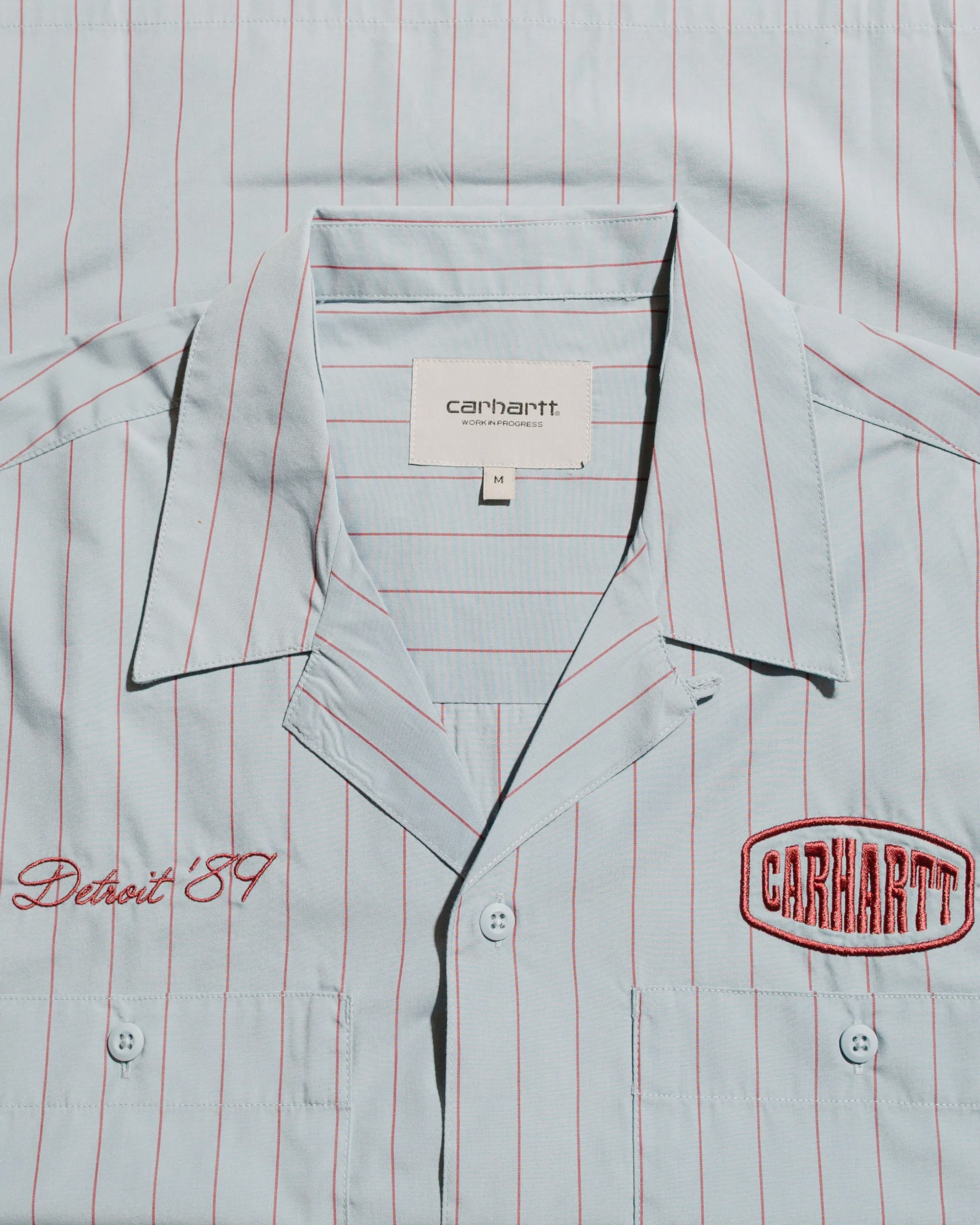 Carhartt W.I.P. S/S Hendry Shirt Frosted Blue/Mulberry Seaton Stripe