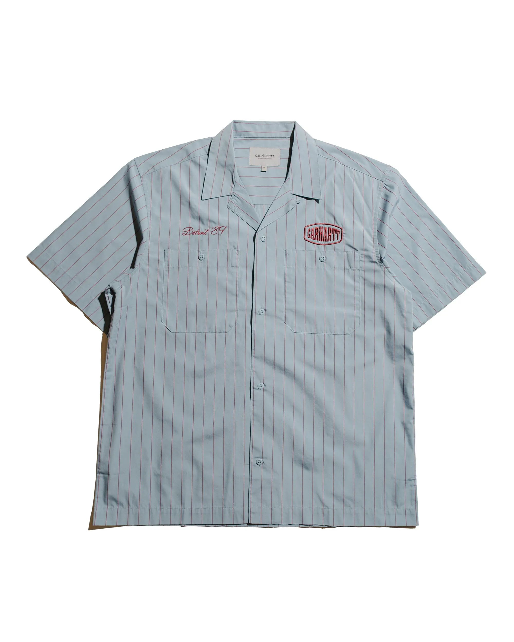 Carhartt W.I.P. S/S Hendry Shirt Frosted Blue/Mulberry Seaton Stripe