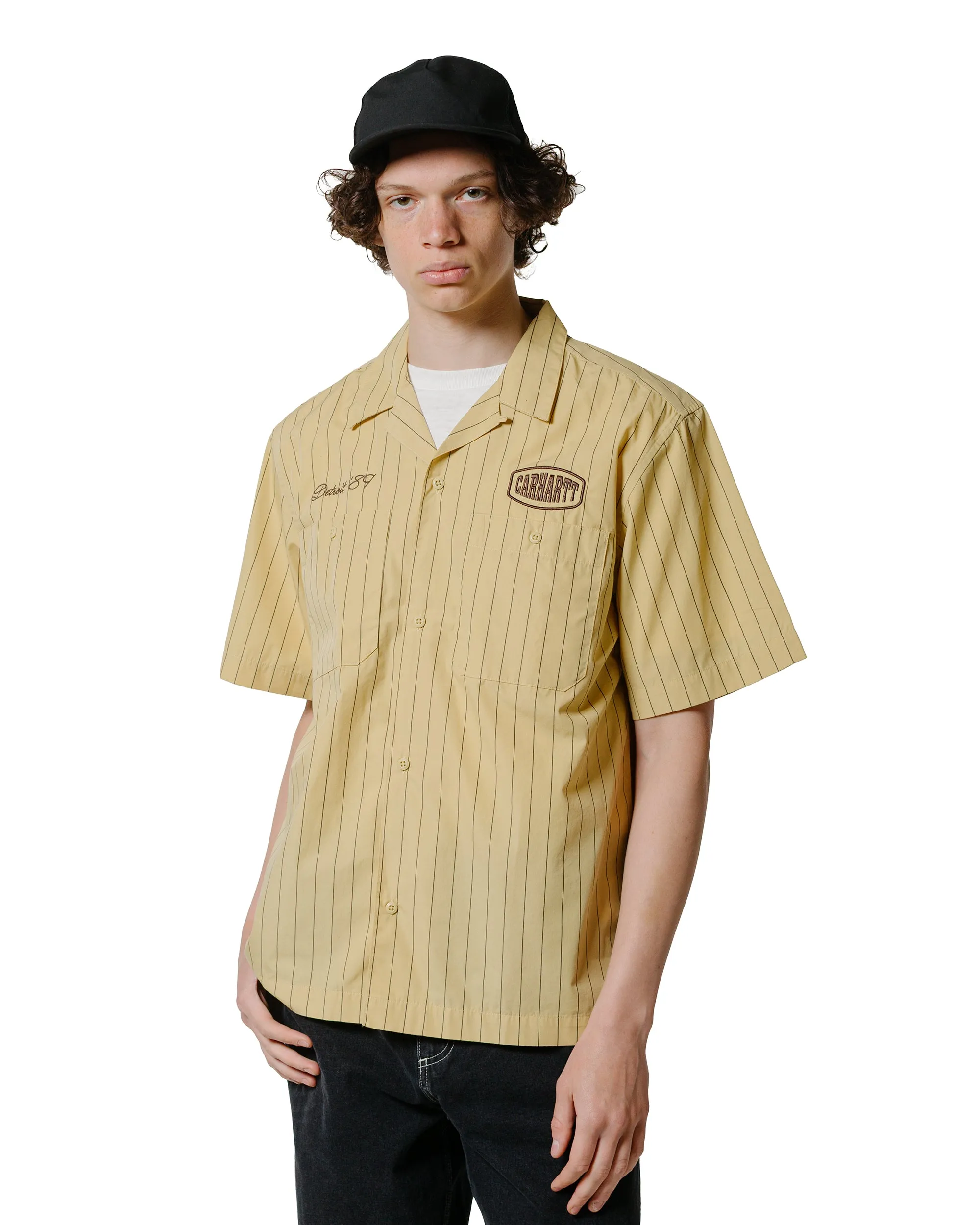Carhartt W.I.P. S/S Hendry Shirt Straw/Liberica Seaton Stripe