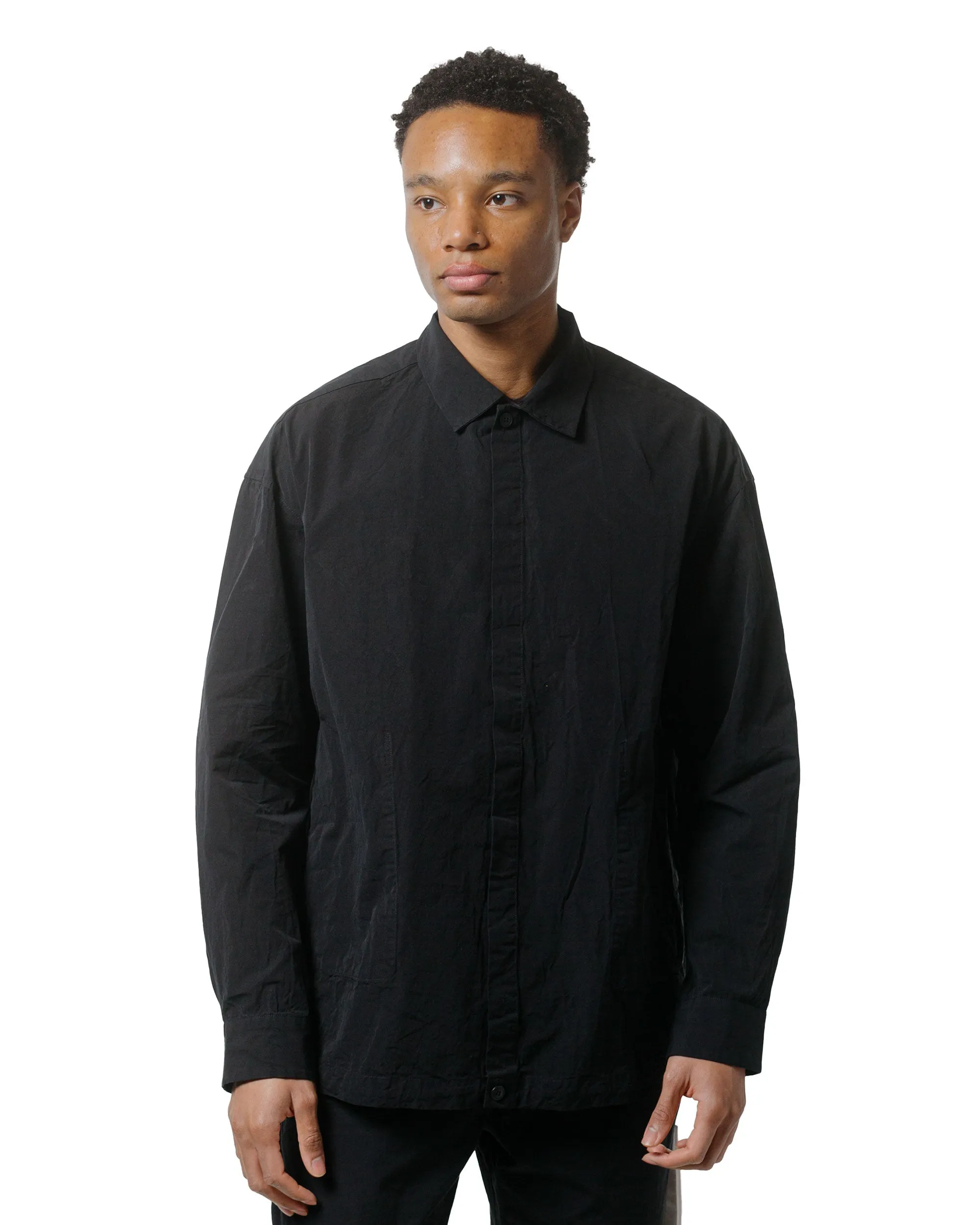 CASEY CASEY Volt Shirt Paper Cot Black