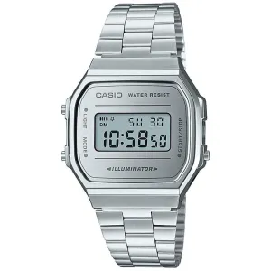 Casio Vintage Collection Silver White Digital Retro Watch A168WEM-7VT