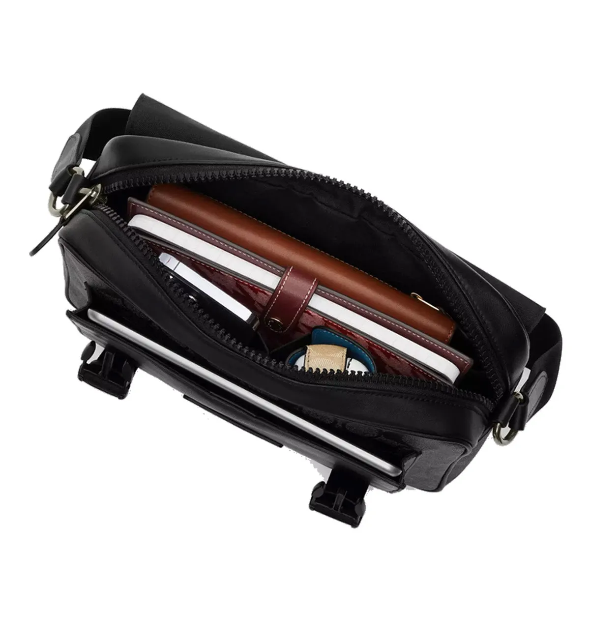 Coach Track Crossbody Signature Canvas (Black)