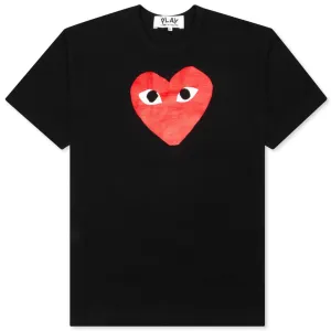COMME DES GARCONS PLAY HEART LOGO TEE (BLACK)