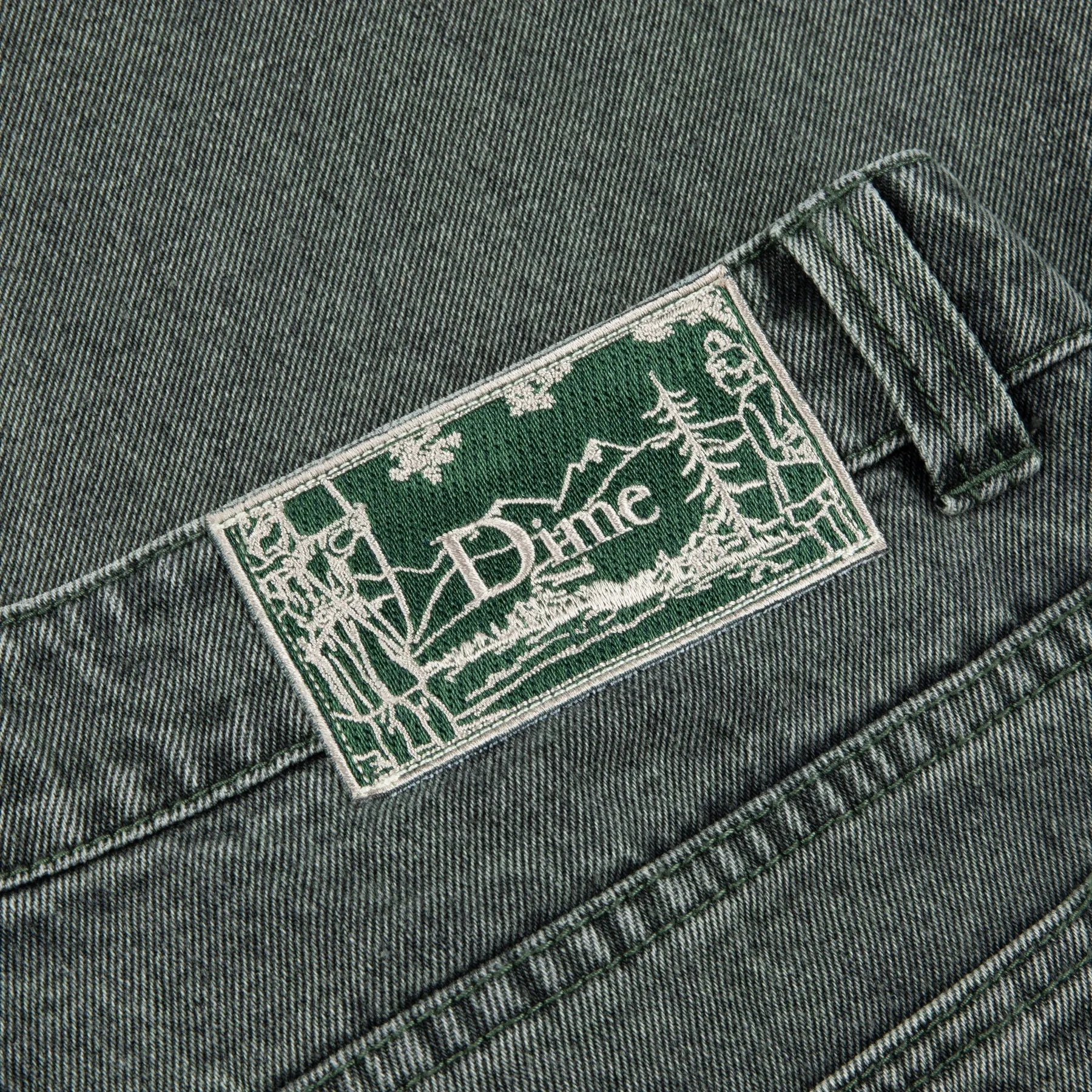 Dime Relaxed Denim Pants // Faded Green
