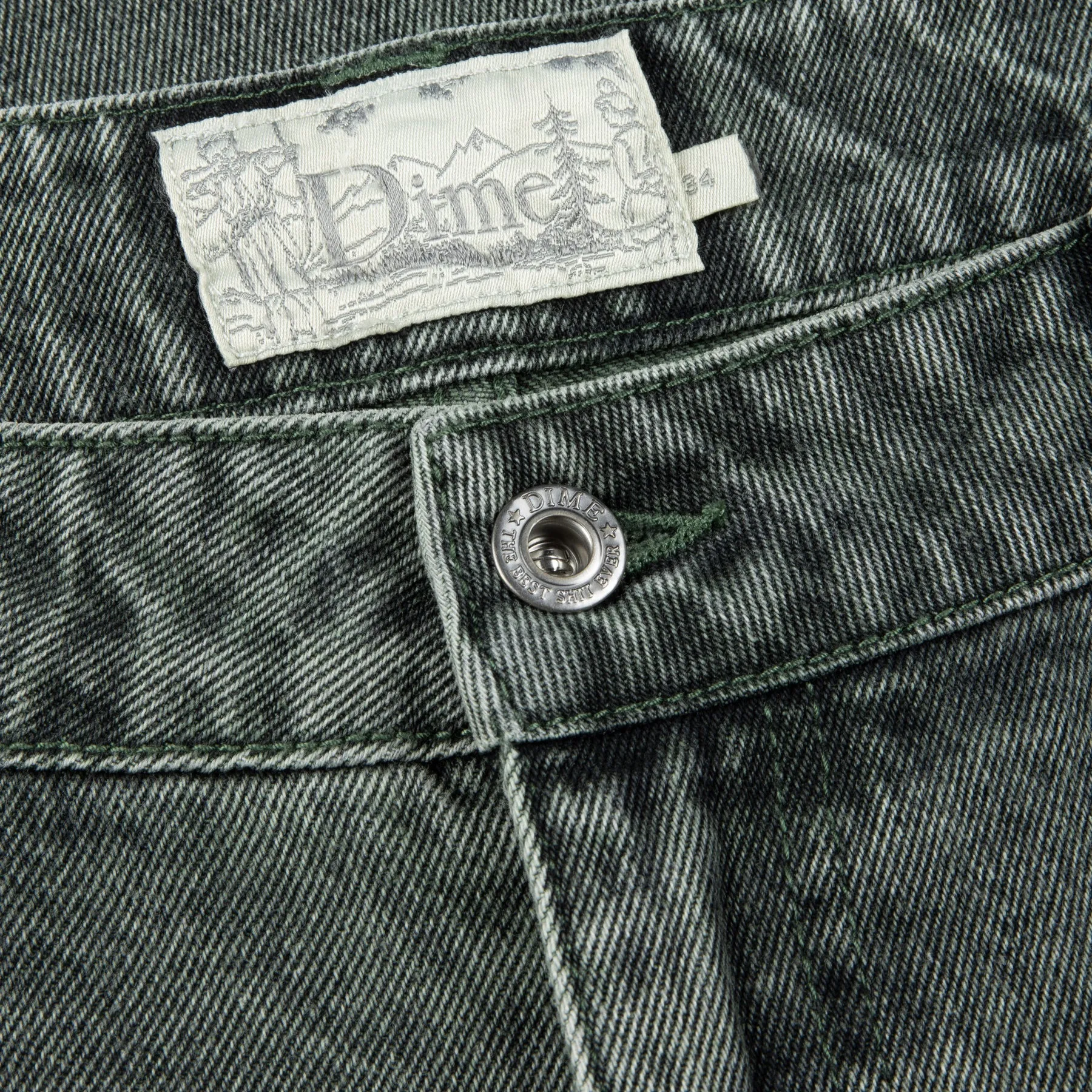 Dime Relaxed Denim Pants // Faded Green