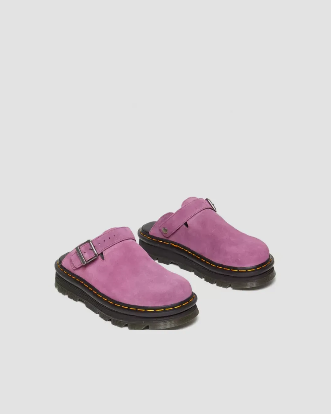 Dr Martens Zebzag Suede Casual Slingback Platform Mules in Pink