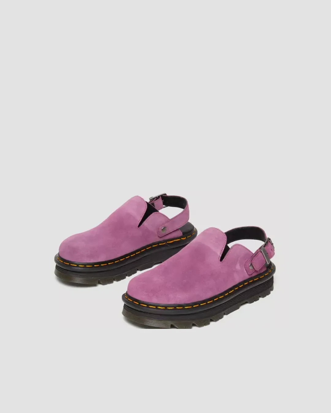 Dr Martens Zebzag Suede Casual Slingback Platform Mules in Pink