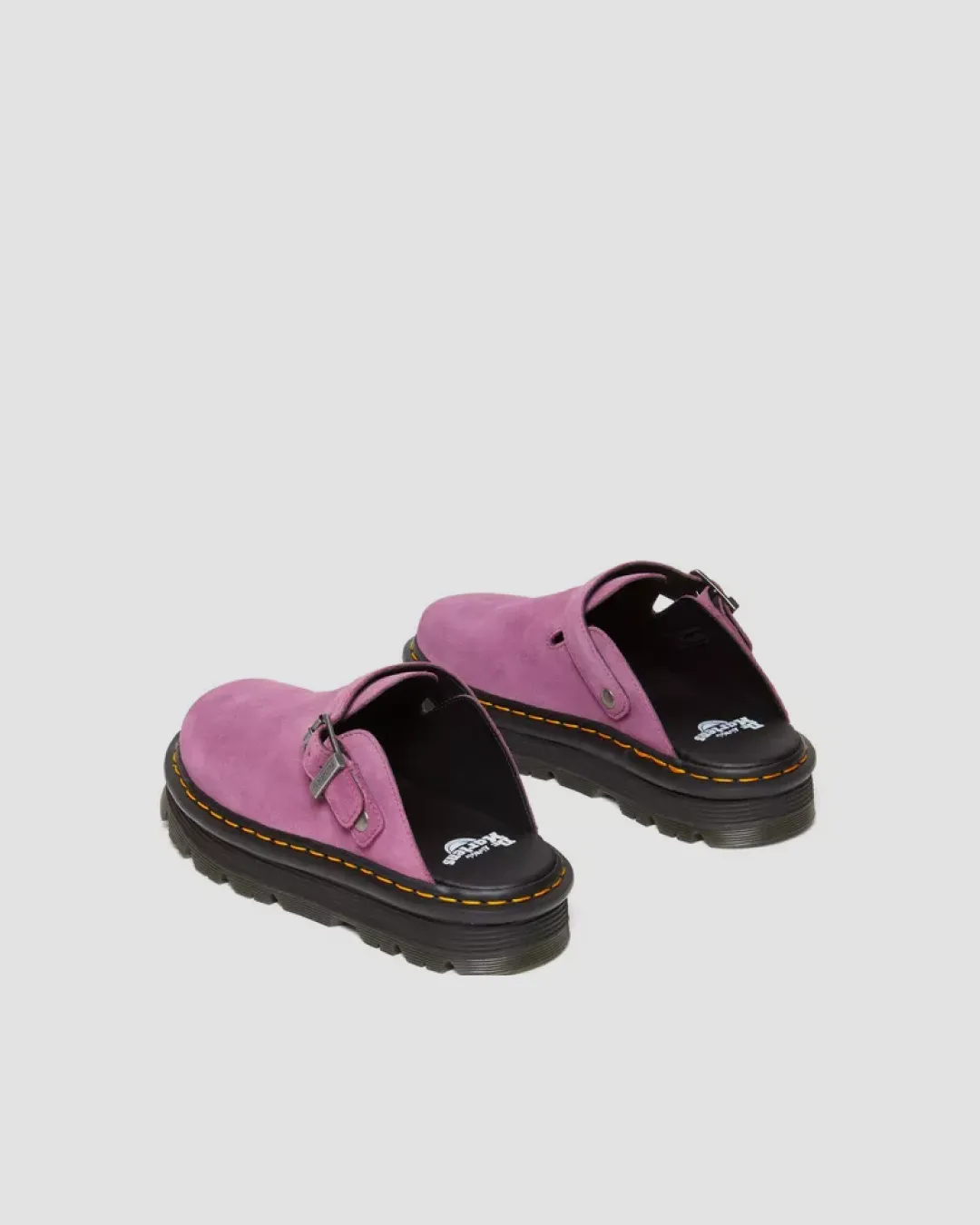 Dr Martens Zebzag Suede Casual Slingback Platform Mules in Pink