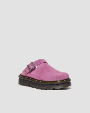 Dr Martens Zebzag Suede Casual Slingback Platform Mules in Pink