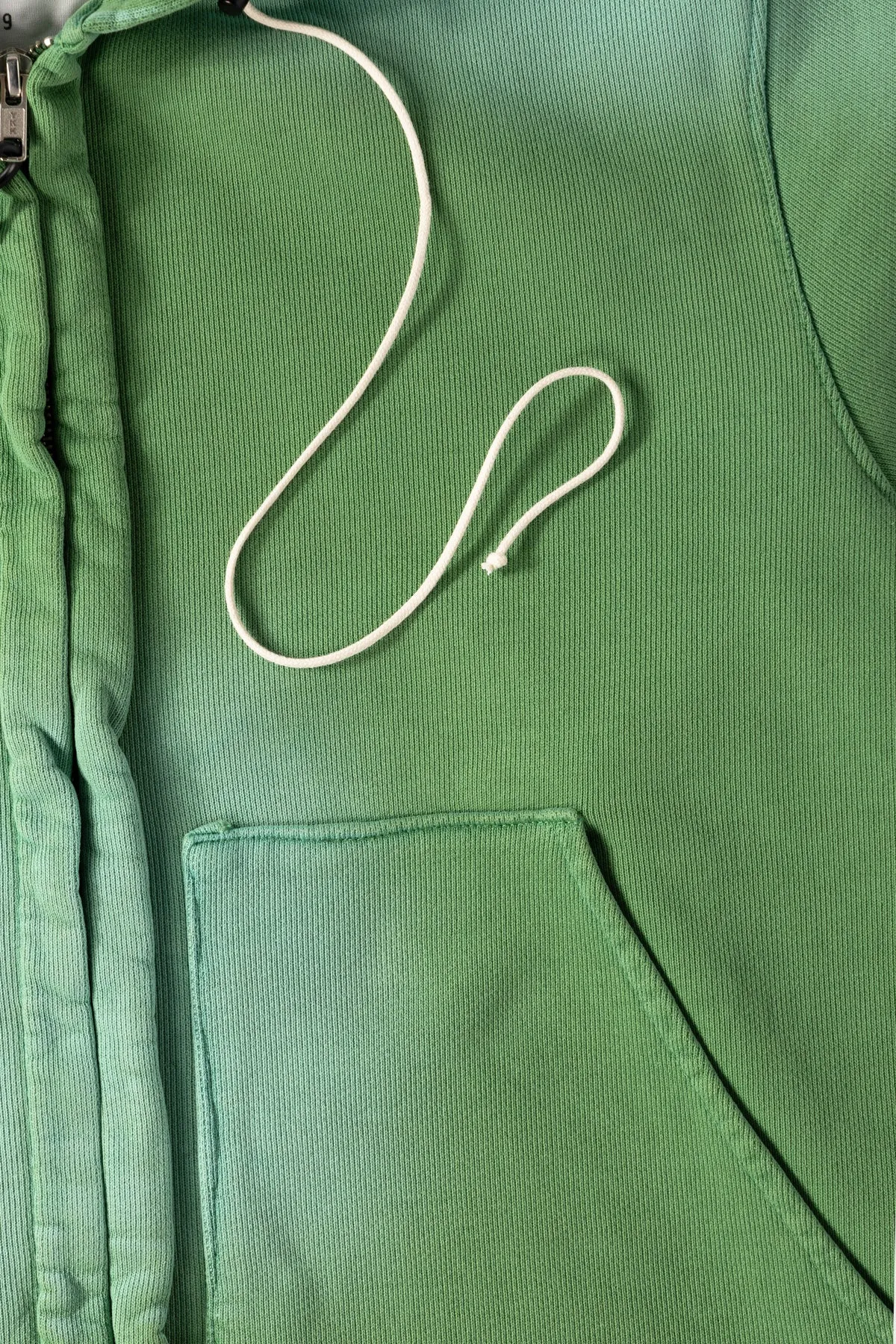 Fitted Zip Hoodie - Sun Faded Green
