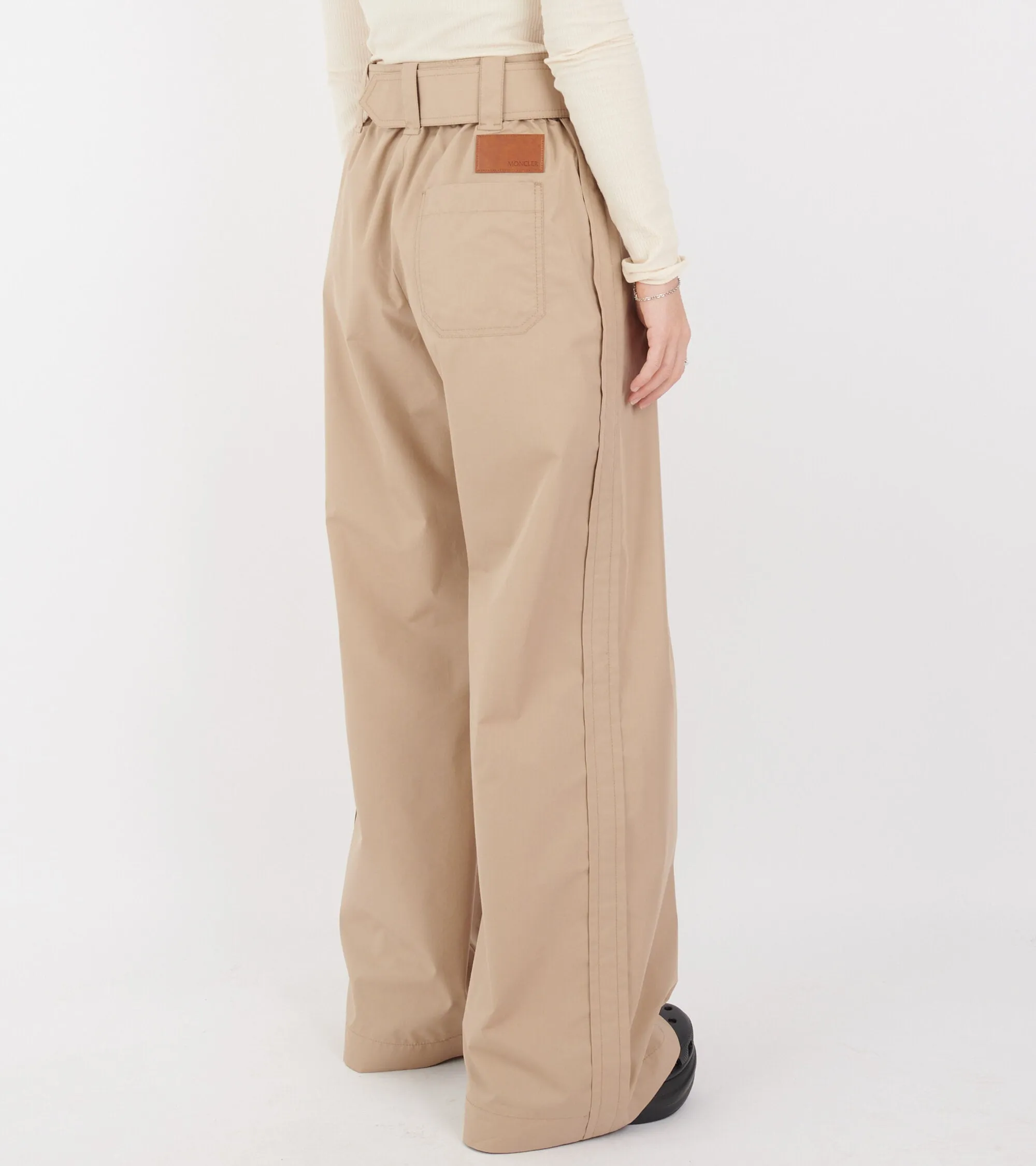 High Waist Relaxed Trousers Beige