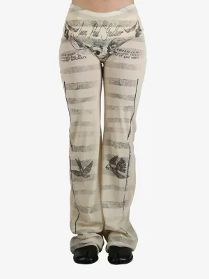 JEAN PAUL GAULTIER - Women Printed Tattoo Marinire Mesh Trouser