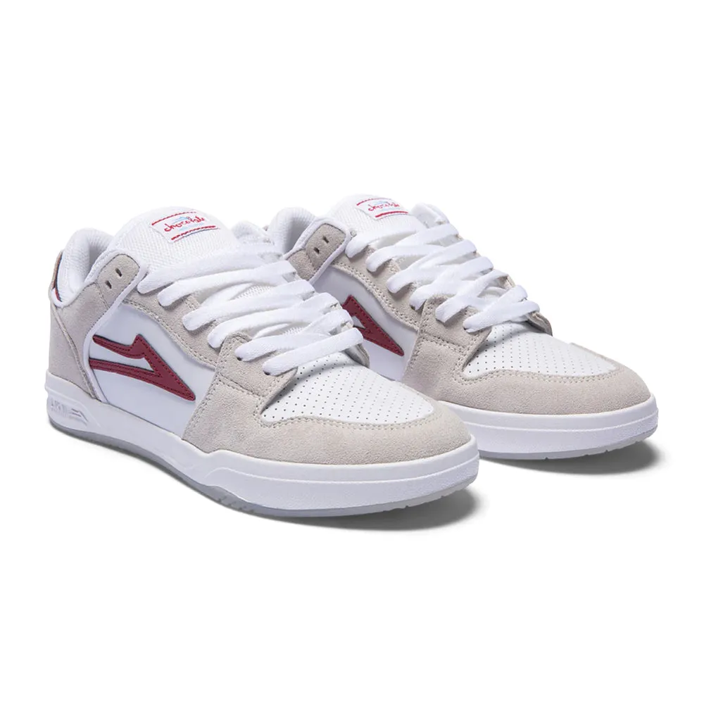 LAKAI X CHOCOLATE TELFORD LOW // WHITE/RED SUEDE