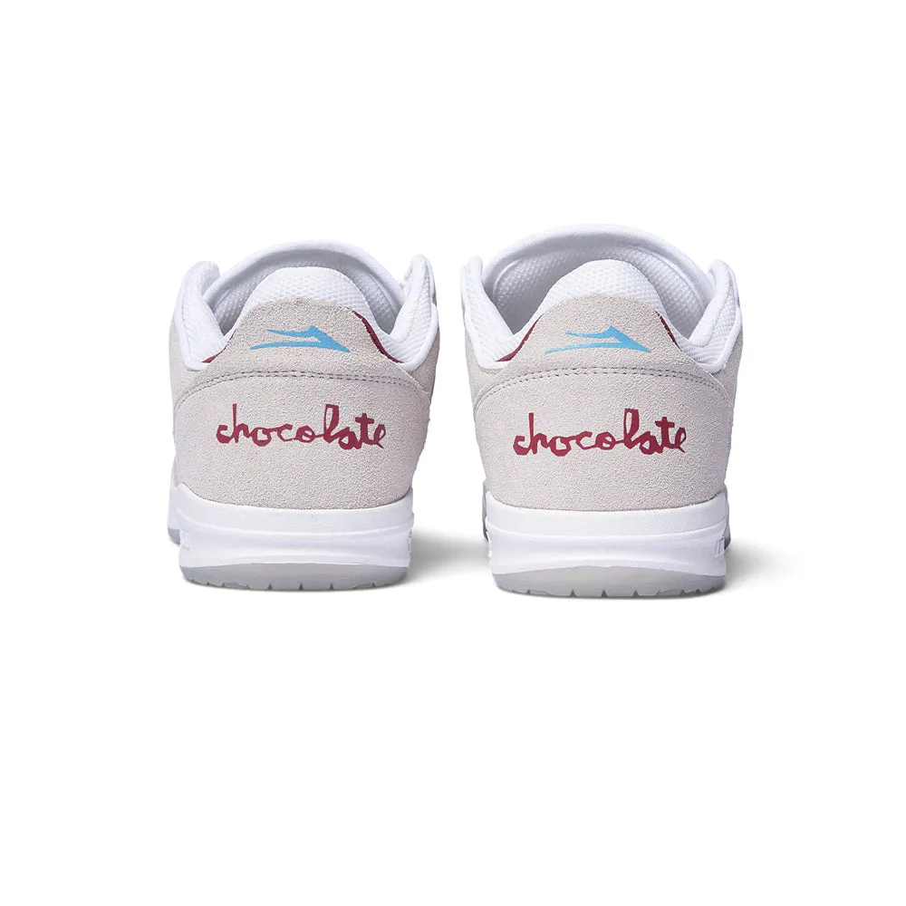 LAKAI X CHOCOLATE TELFORD LOW // WHITE/RED SUEDE
