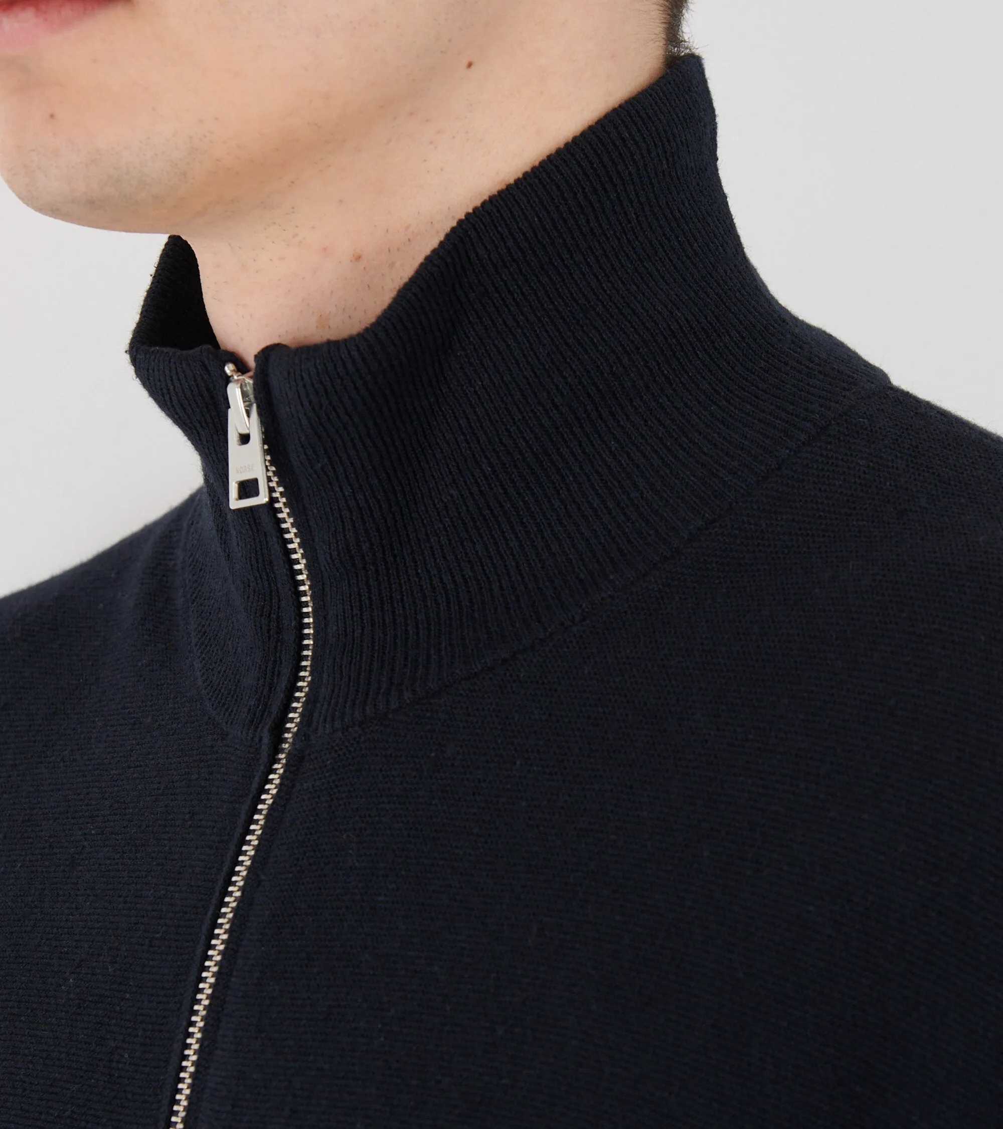 Links Cotton Linen Zip Jacket Dark Navy
