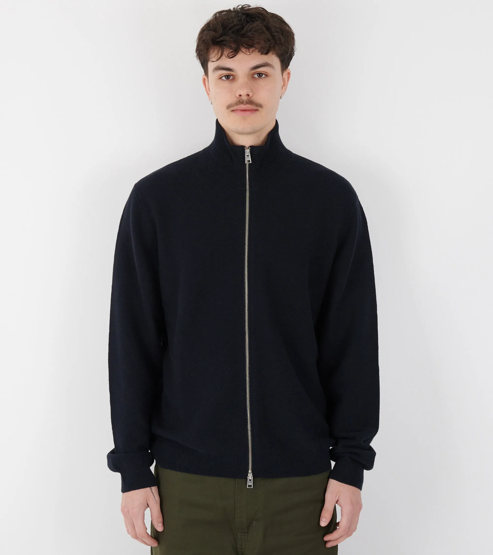 Links Cotton Linen Zip Jacket Dark Navy