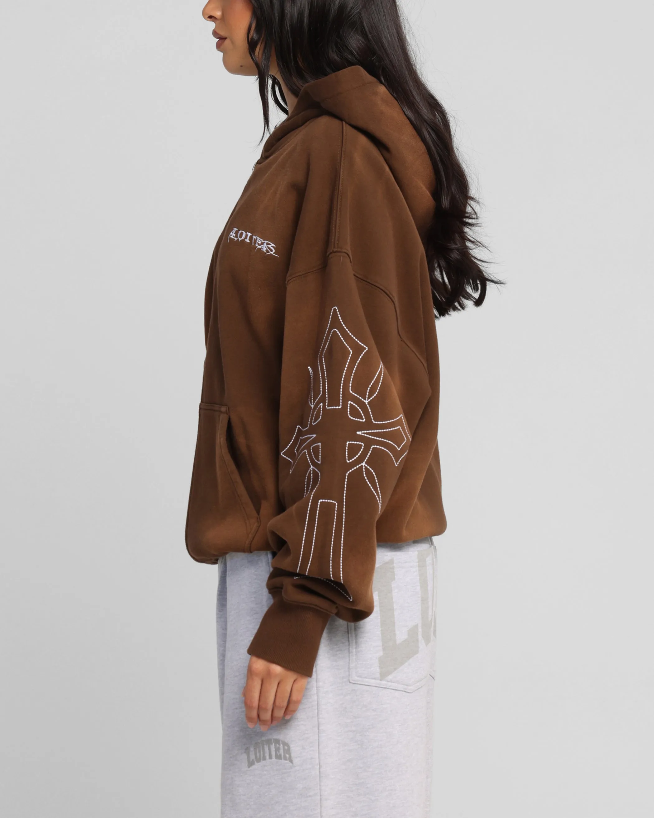Loiter Atmosphere Zip Hoodie Vintage Brown