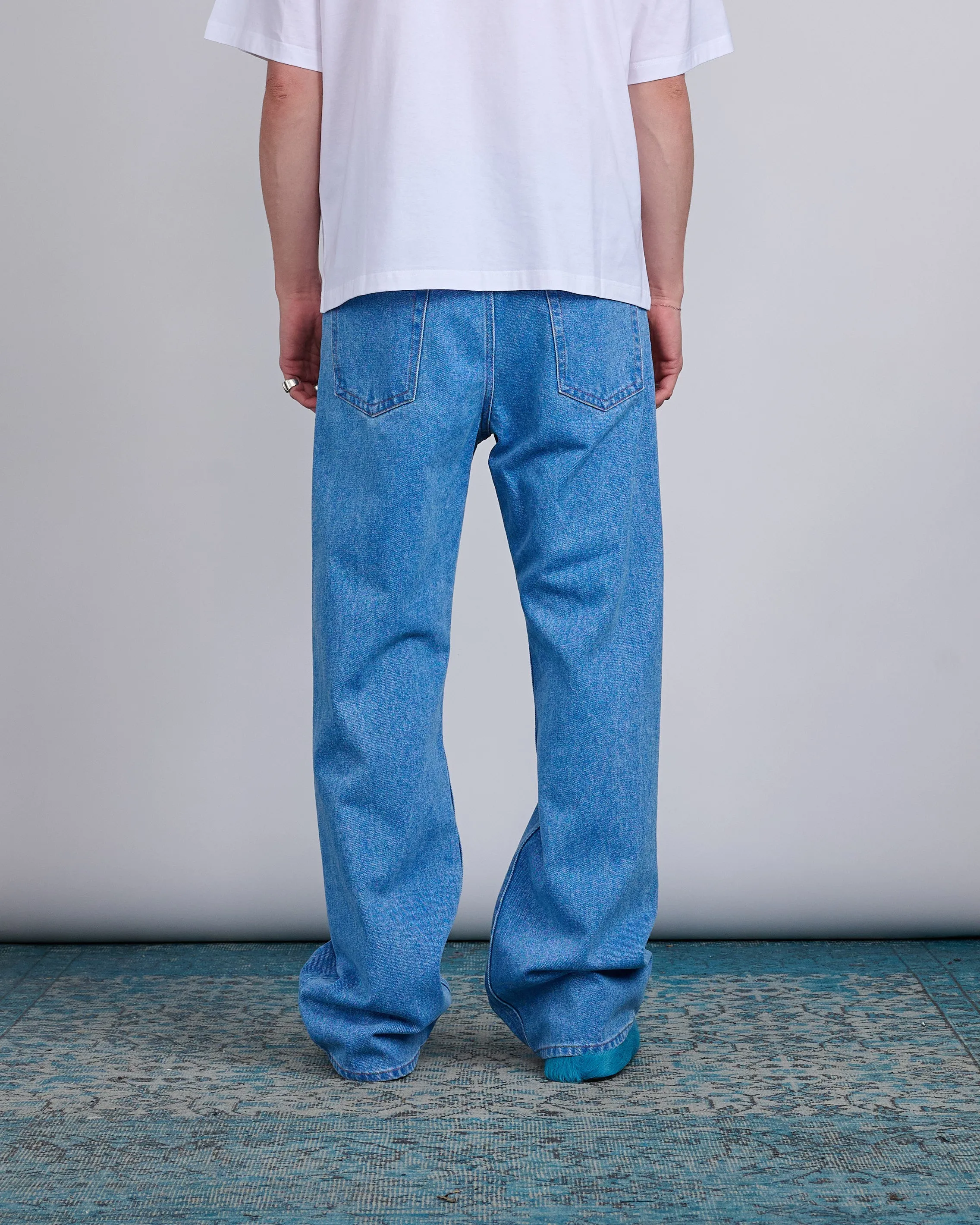 Marni Relaxed Jean Bleached Coated Denim Cobalt