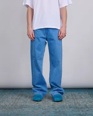 Marni Relaxed Jean Bleached Coated Denim Cobalt