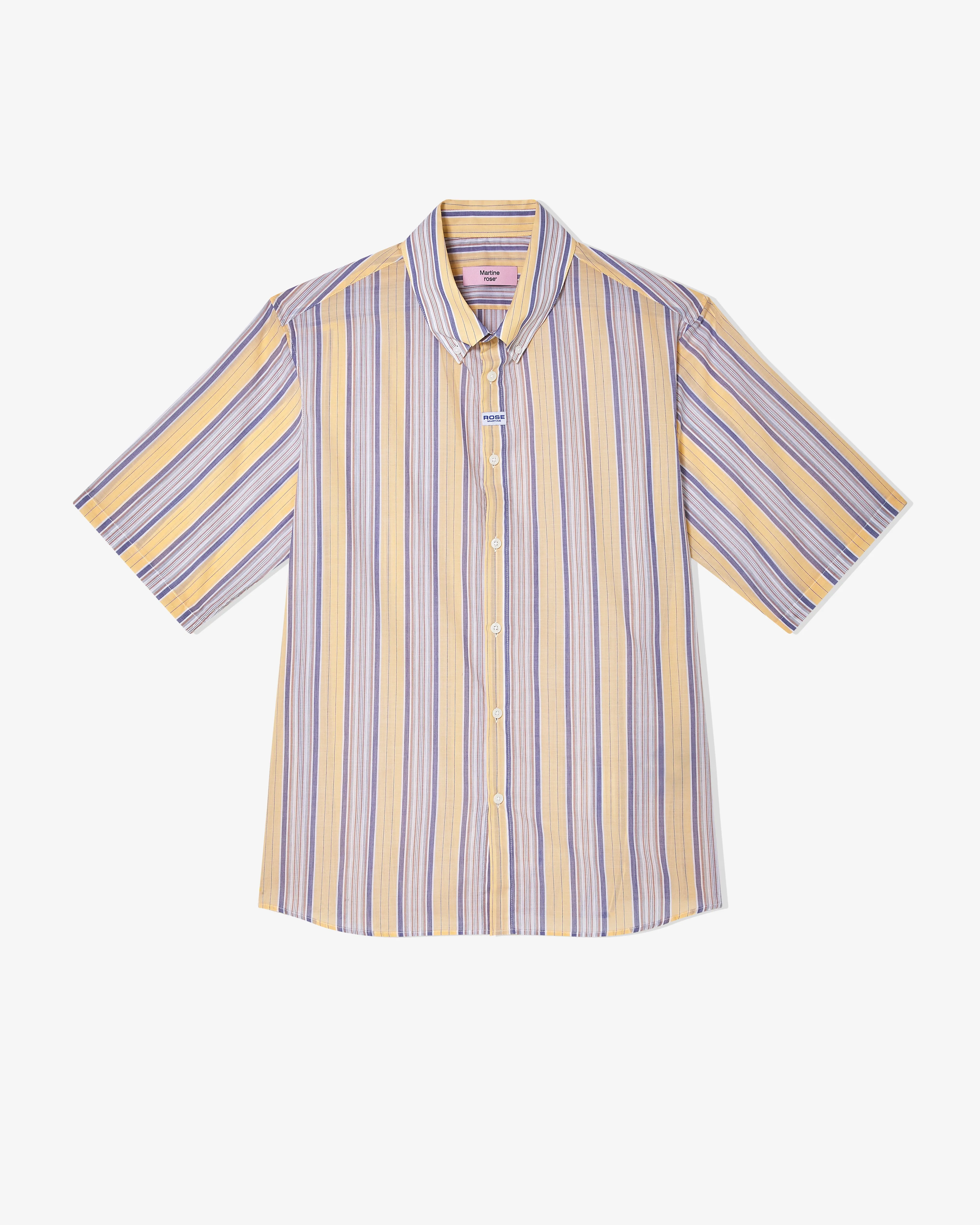 Martine Rose - Men's S/S Casual Shirt - (Yellow/Blue)