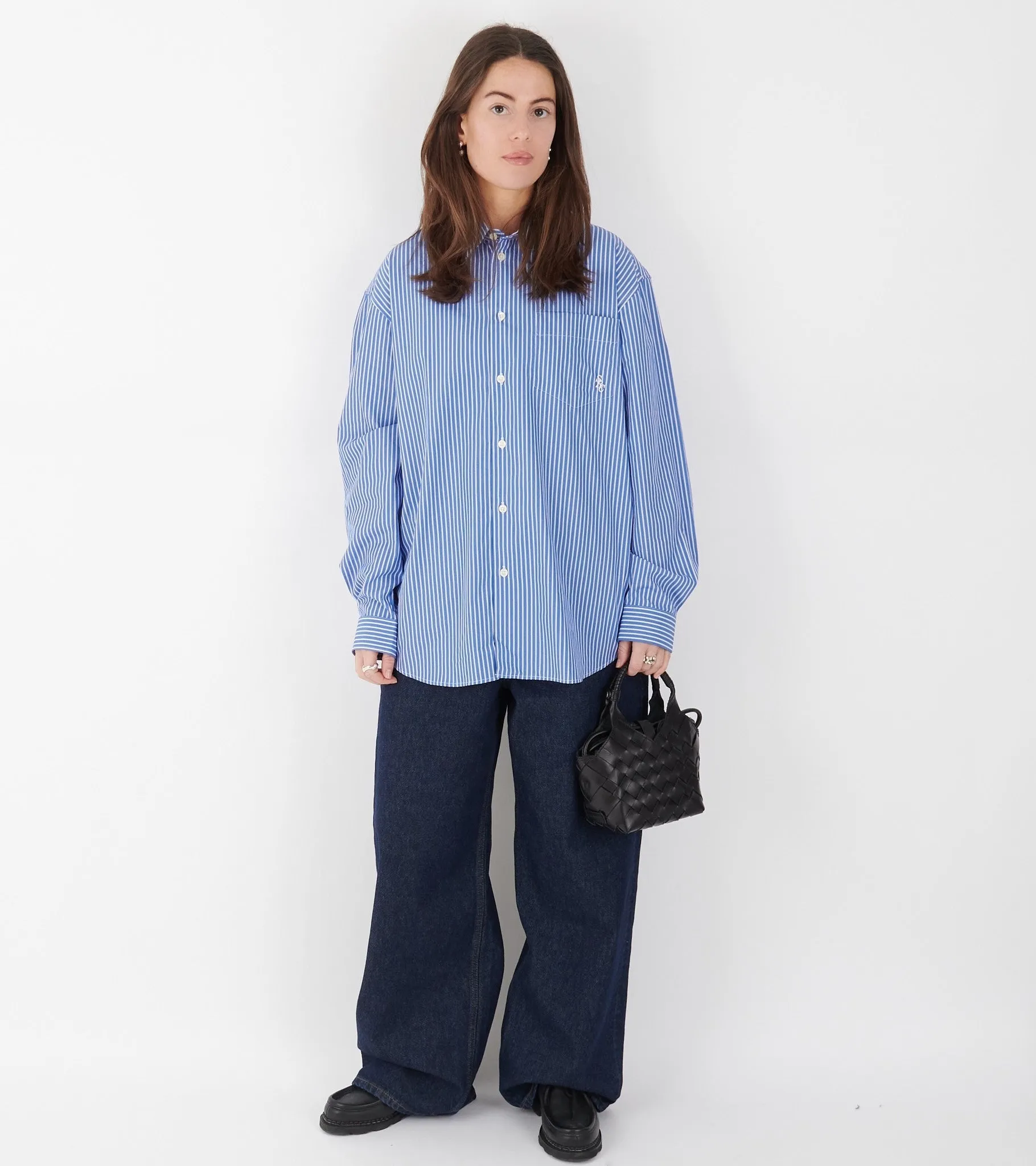 Oversized Shirt Blue Stripes