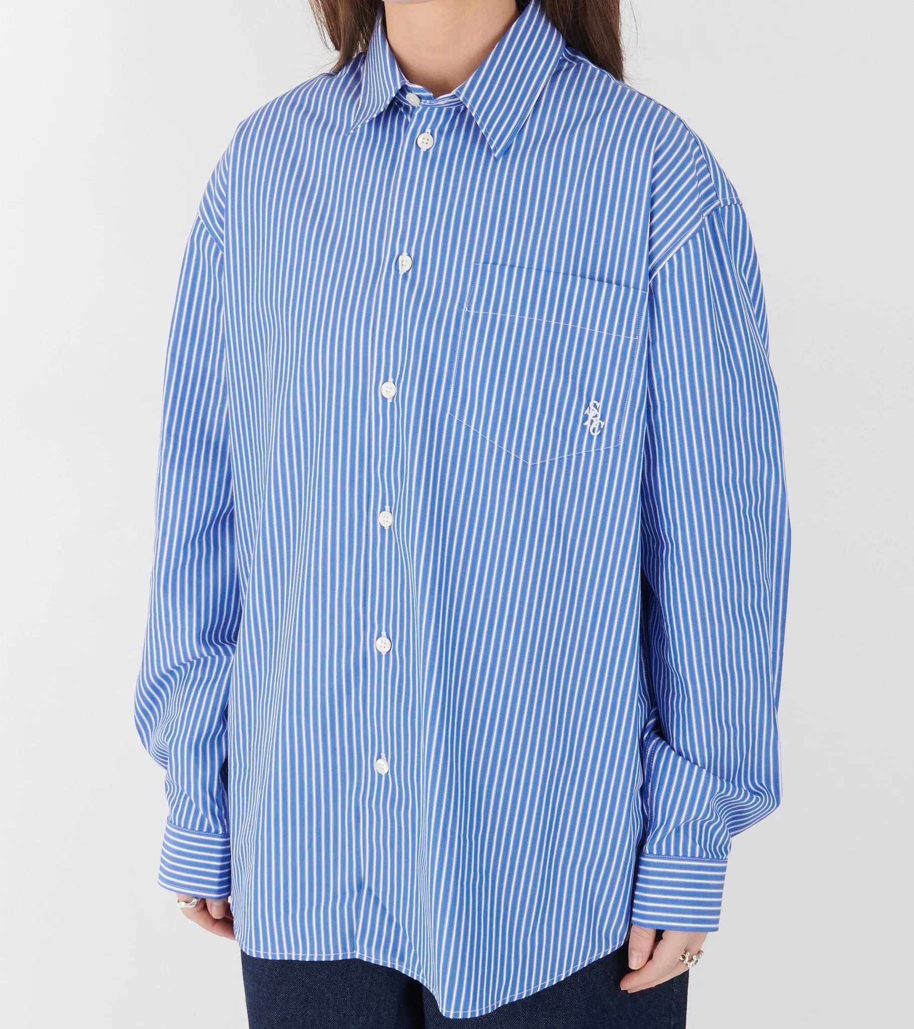 Oversized Shirt Blue Stripes