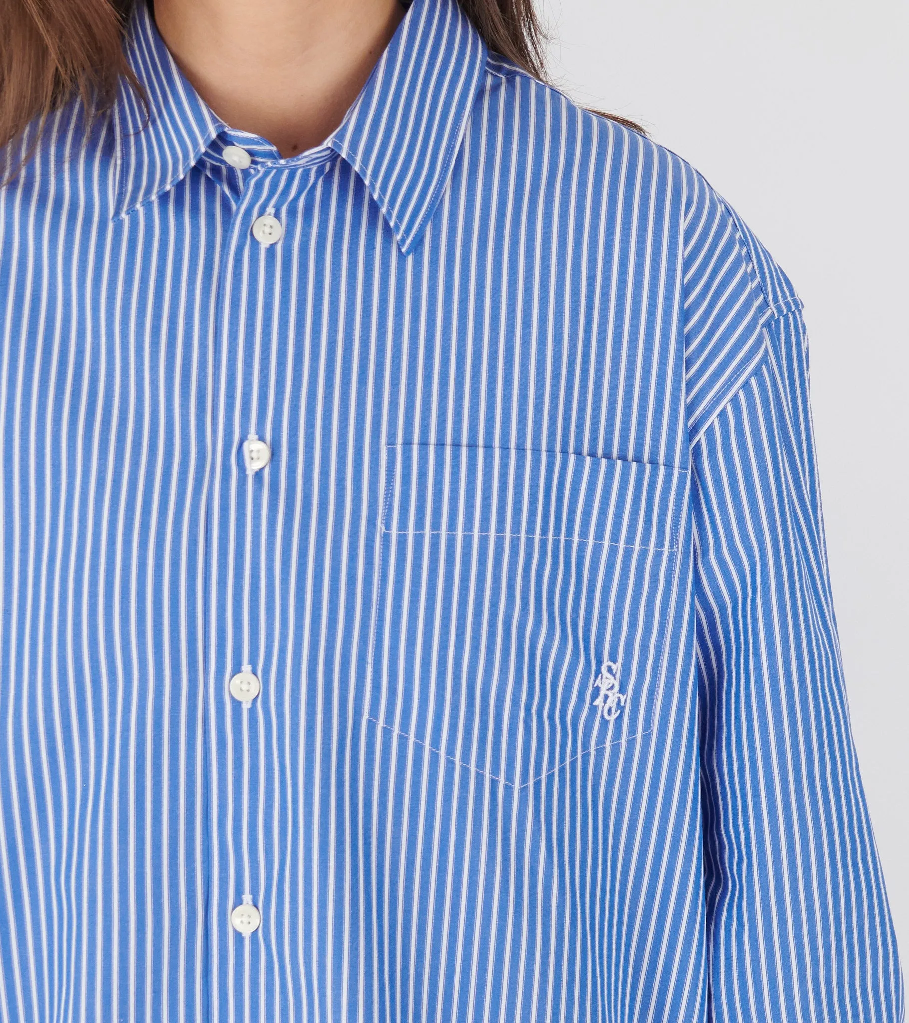 Oversized Shirt Blue Stripes