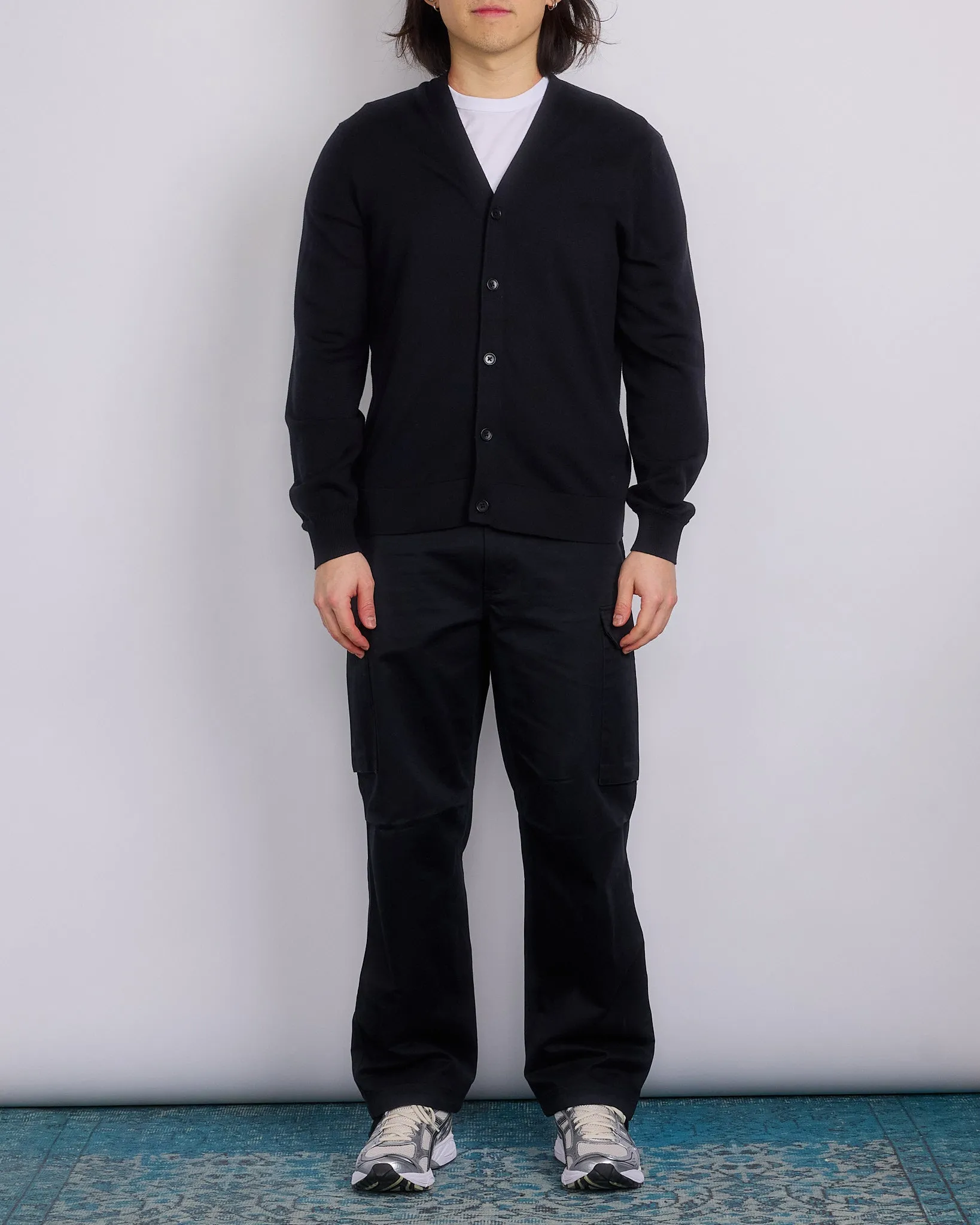 Reigning Champ Knit Cotton Cashmere Riviera Cardigan Black