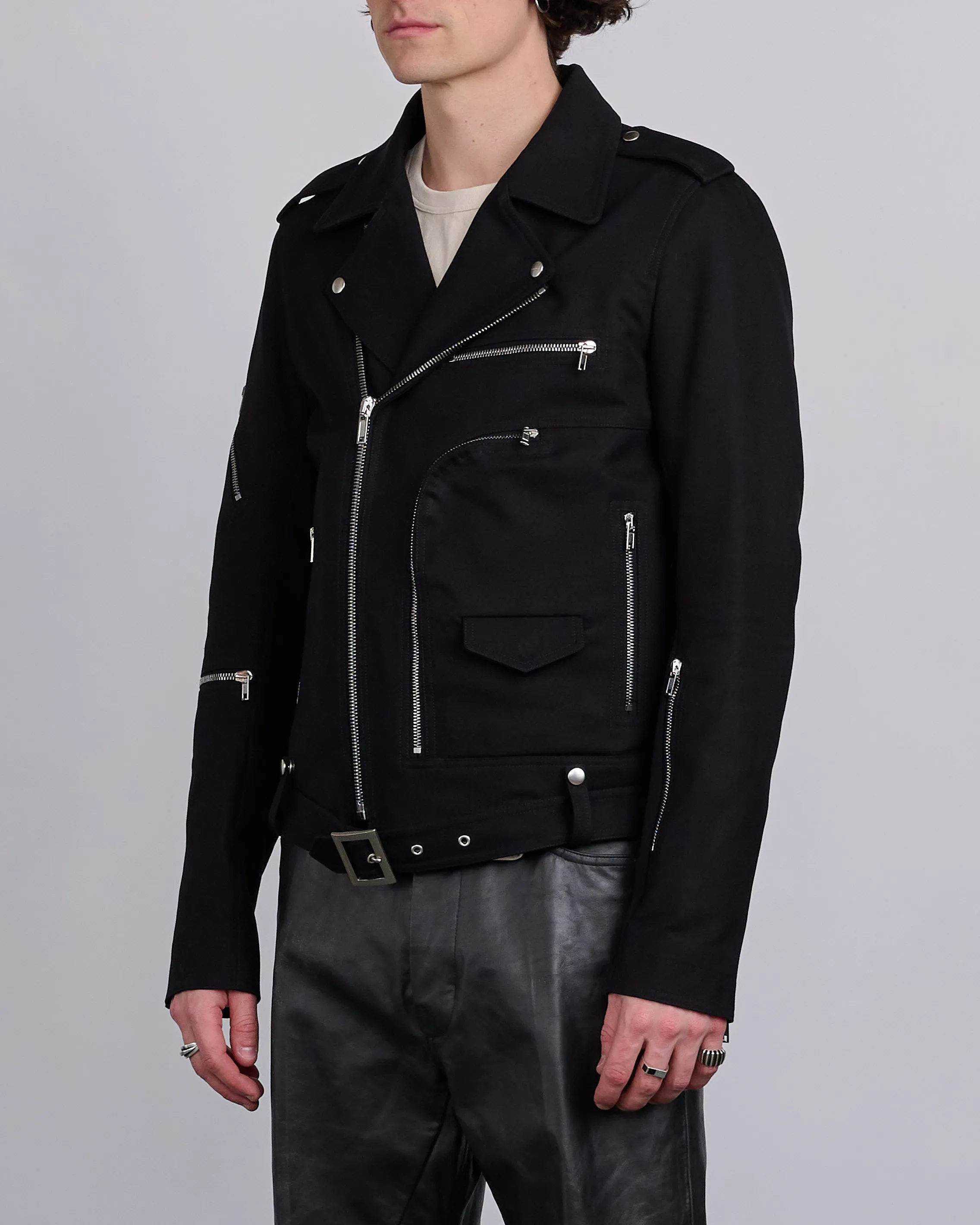 Rick Owens Bonotto Bauhaus Stooges Jacket Terrain Cotton Black