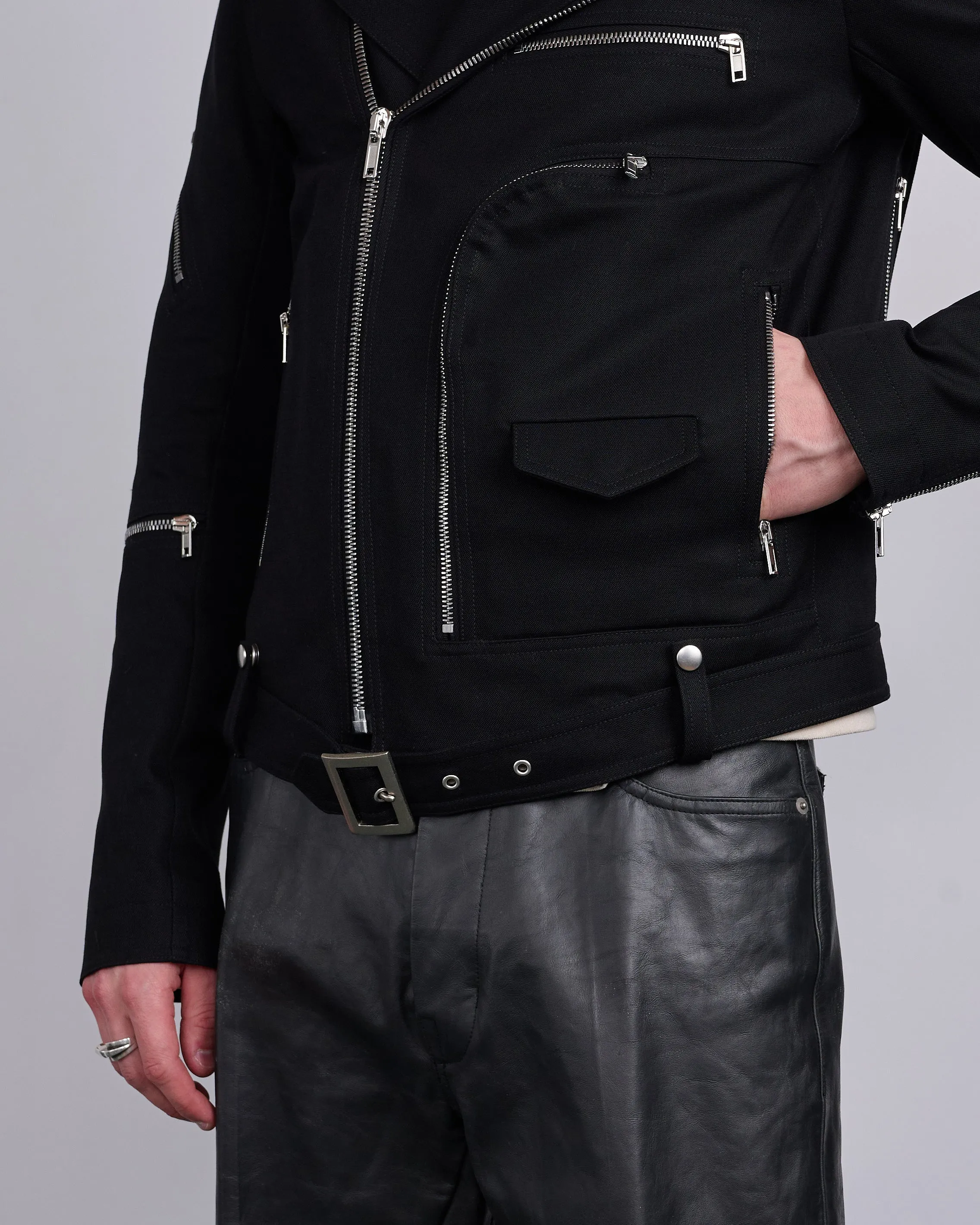 Rick Owens Bonotto Bauhaus Stooges Jacket Terrain Cotton Black