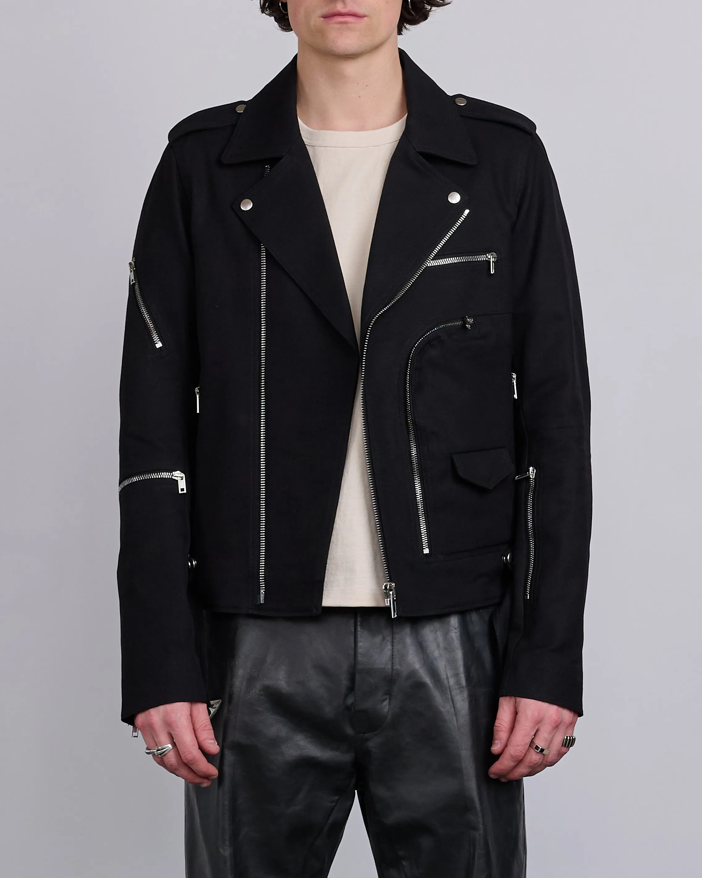Rick Owens Bonotto Bauhaus Stooges Jacket Terrain Cotton Black