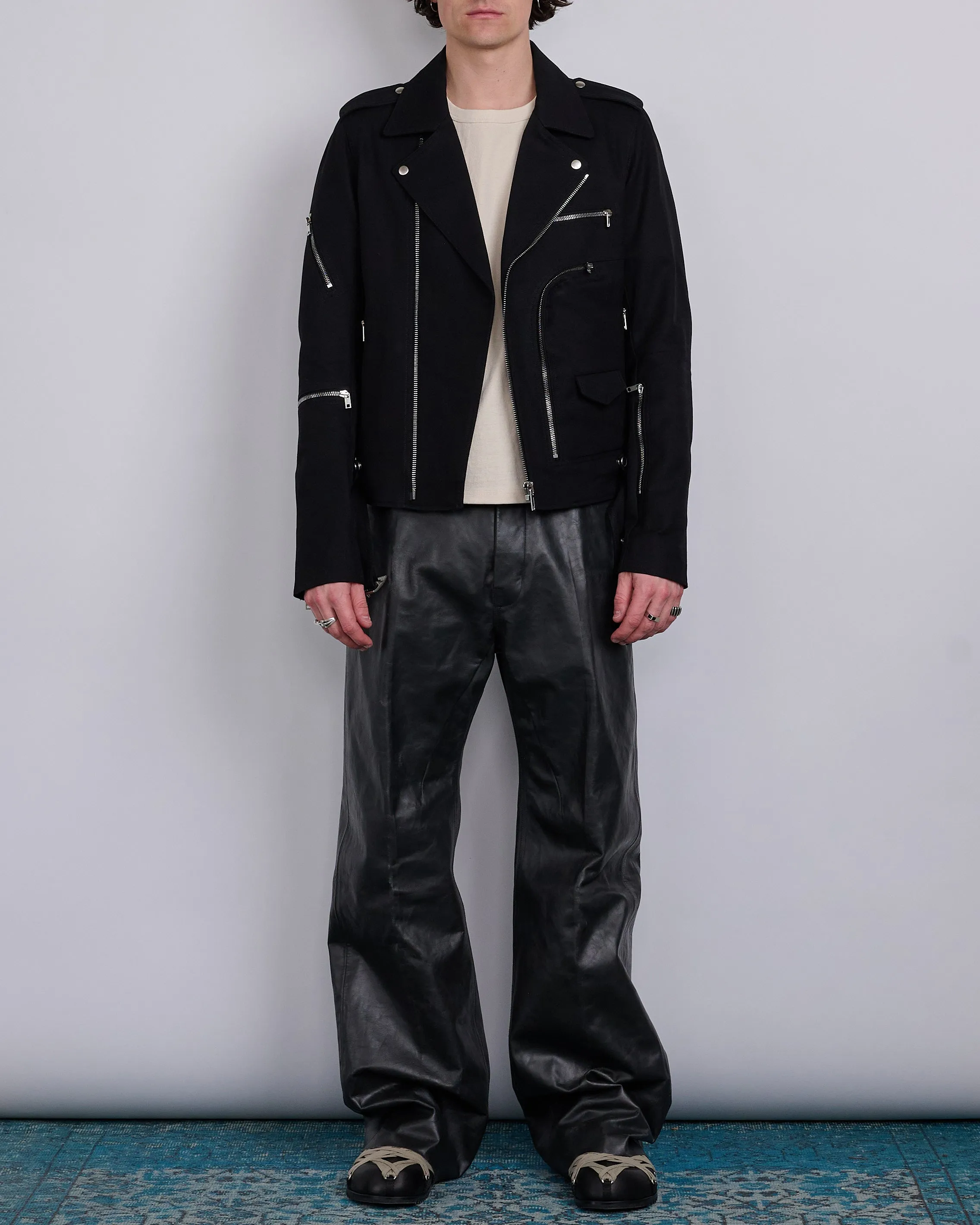 Rick Owens Bonotto Bauhaus Stooges Jacket Terrain Cotton Black