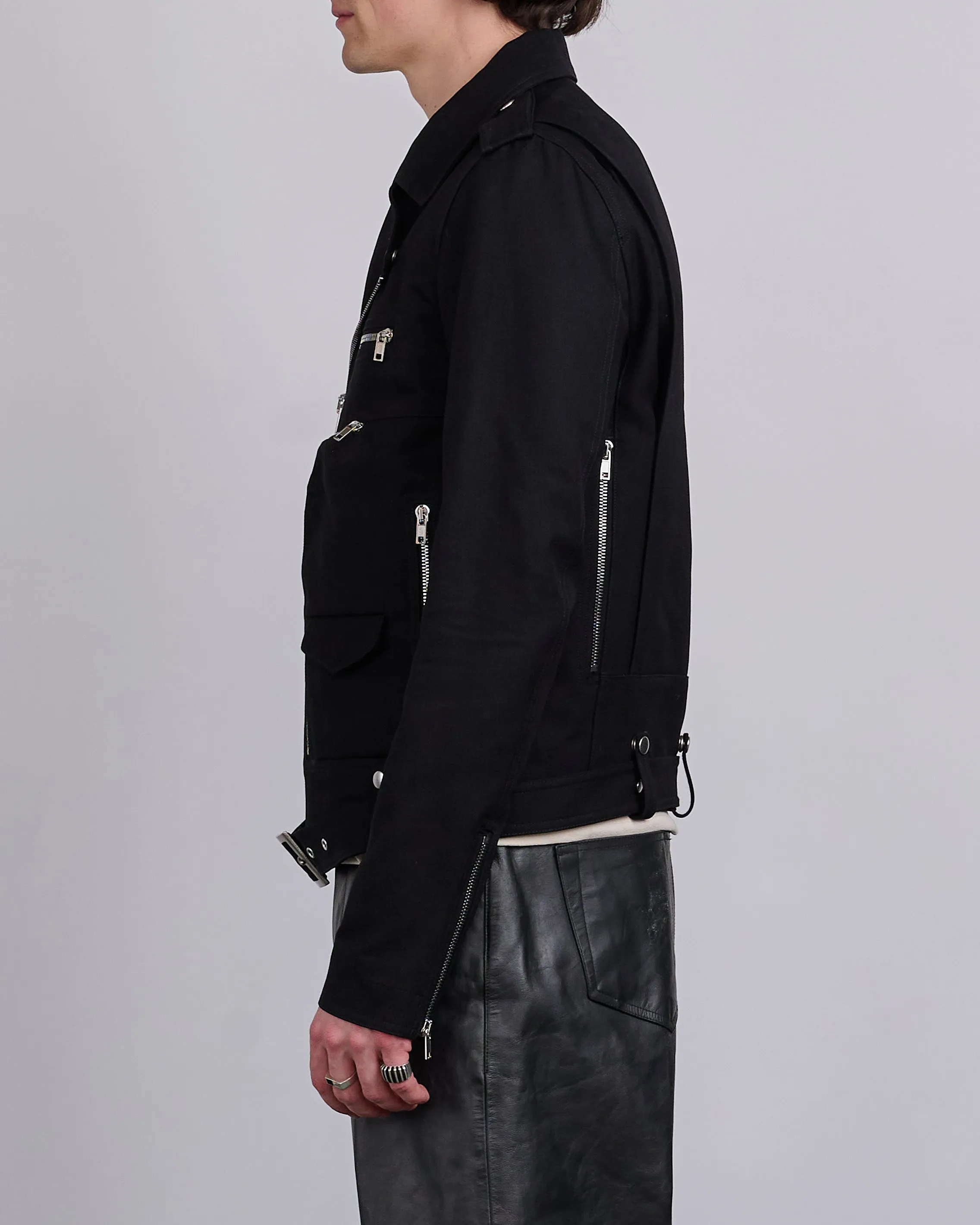 Rick Owens Bonotto Bauhaus Stooges Jacket Terrain Cotton Black