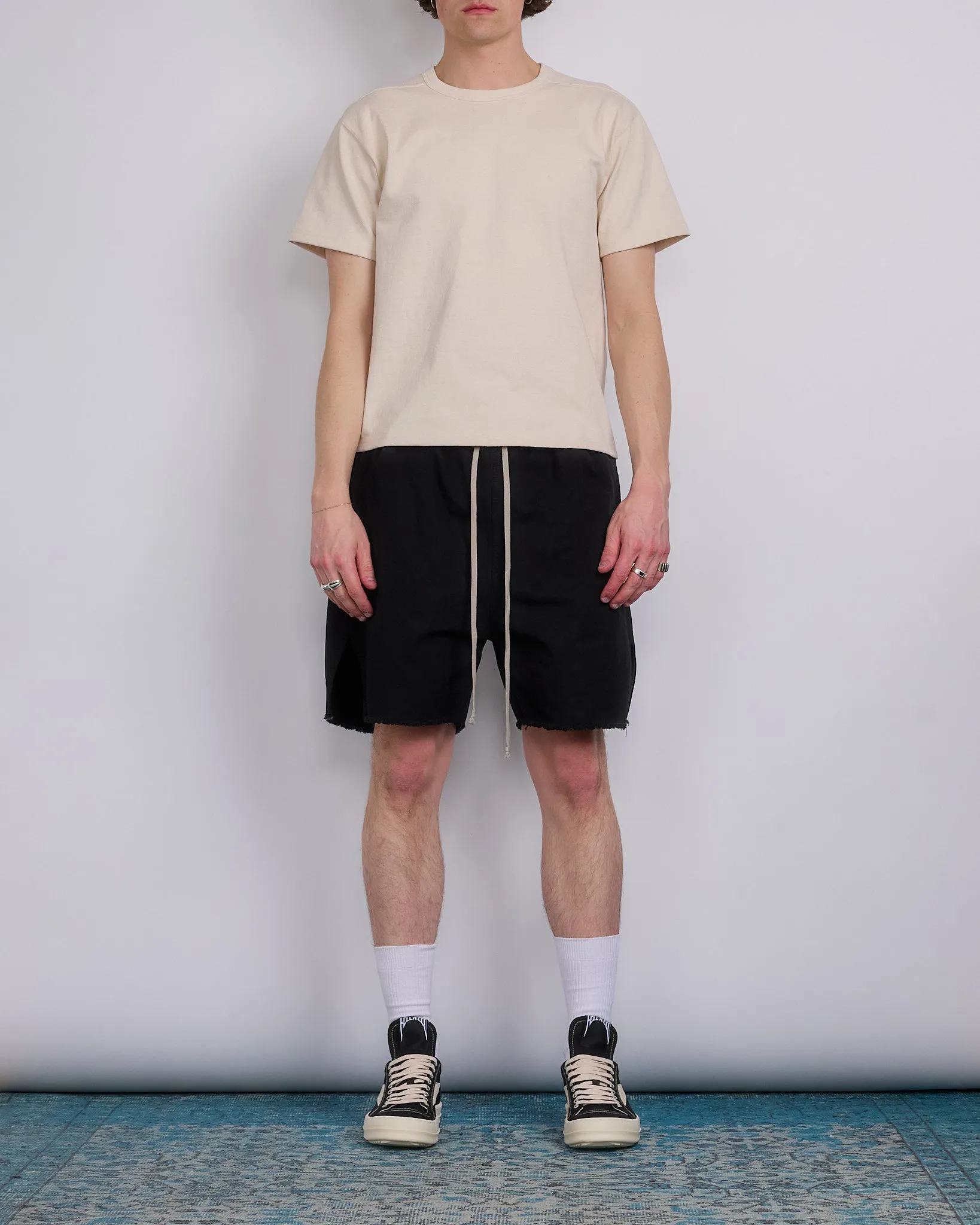 Rick Owens DRKSHDW Lng Bxr Butt Zip Shrt Cotton Canvas Blk