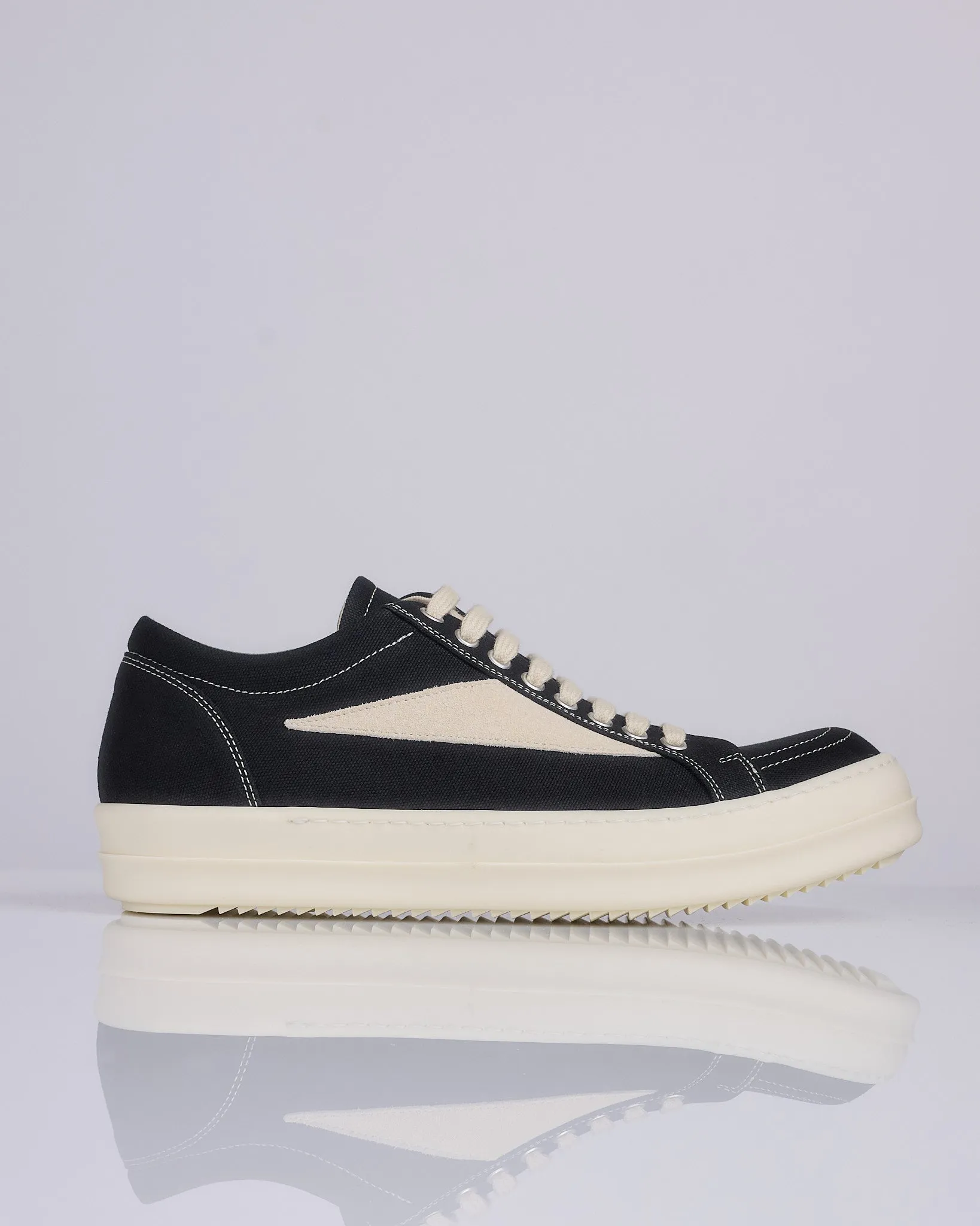 Rick Owens DRKSHDW Vintage Sneaks Cotton Canvas Black Milk Milk